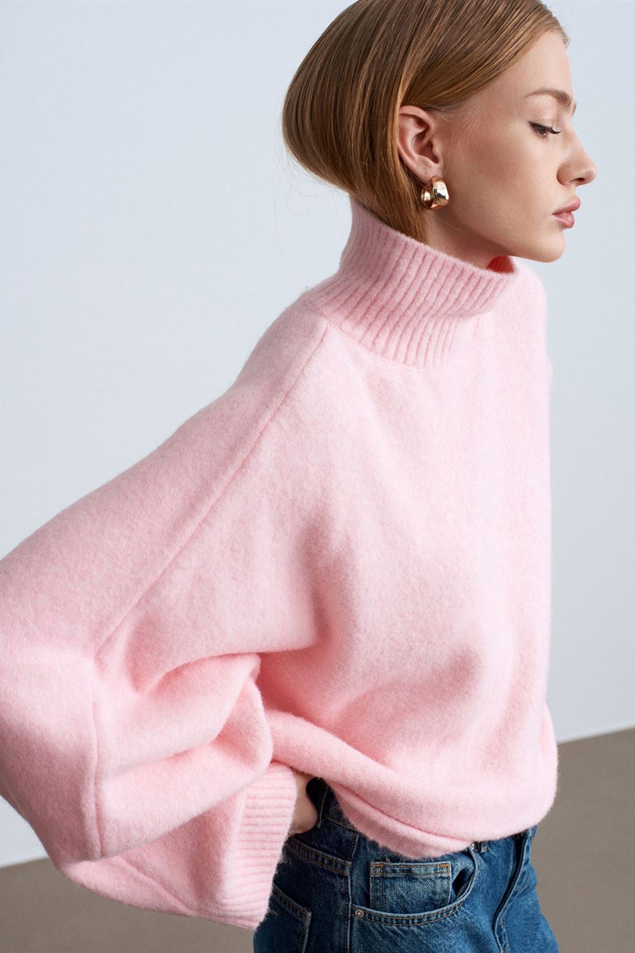 DILVIN Oversized Ribbed Turtleneck Sweater 3