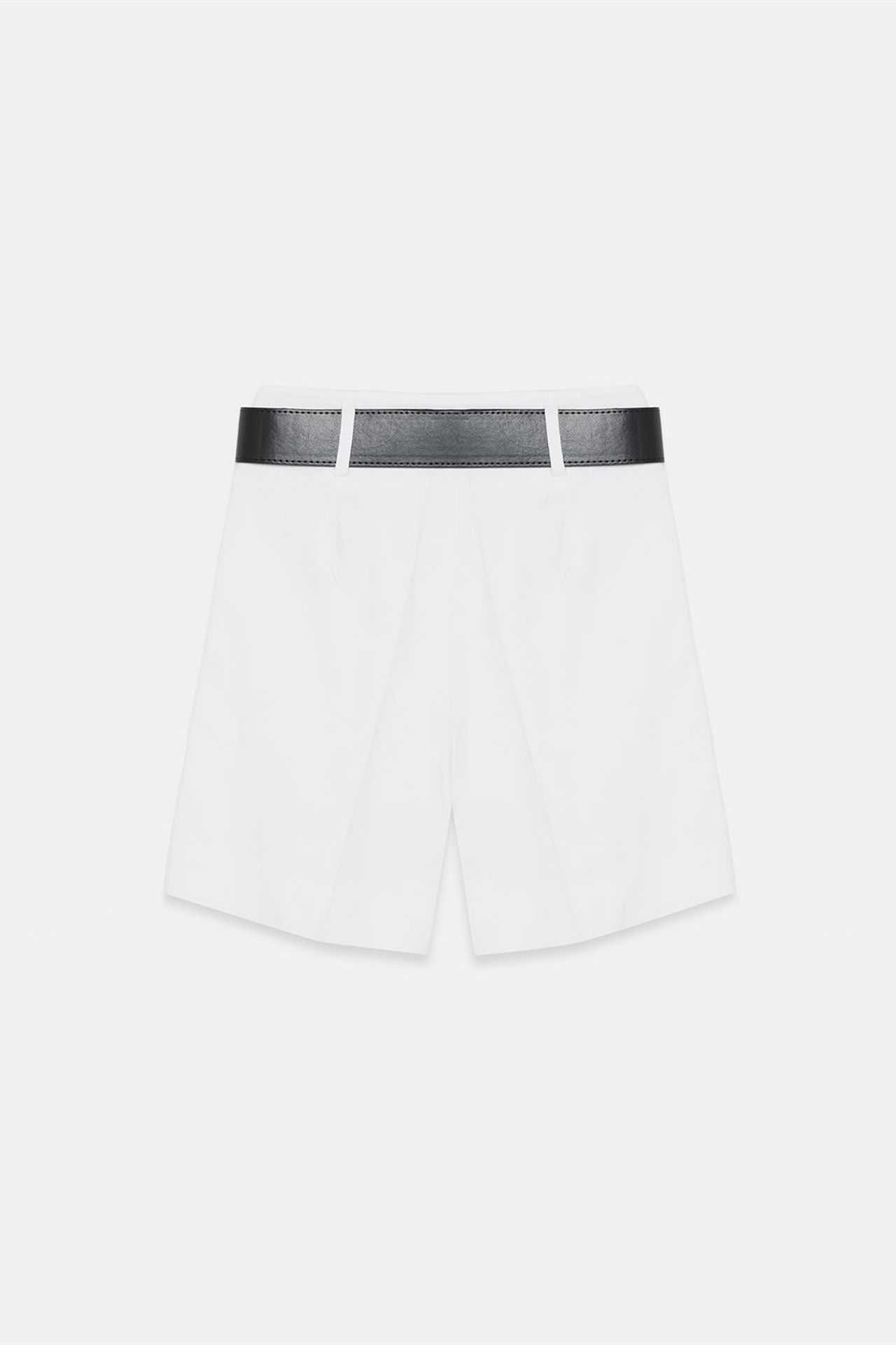 DILVIN High-Waist Cotton Poplin Belted Shorts 6