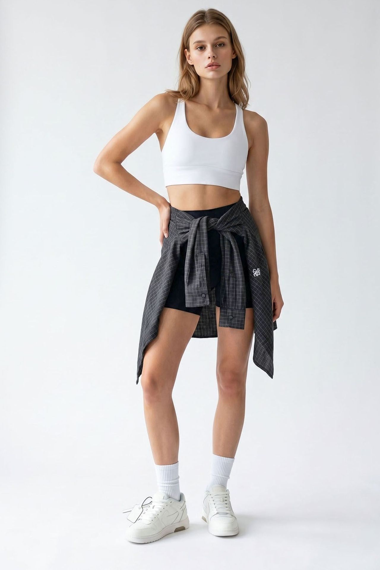 MIXRAY High-Waist Skinny Cycling Shorts 4