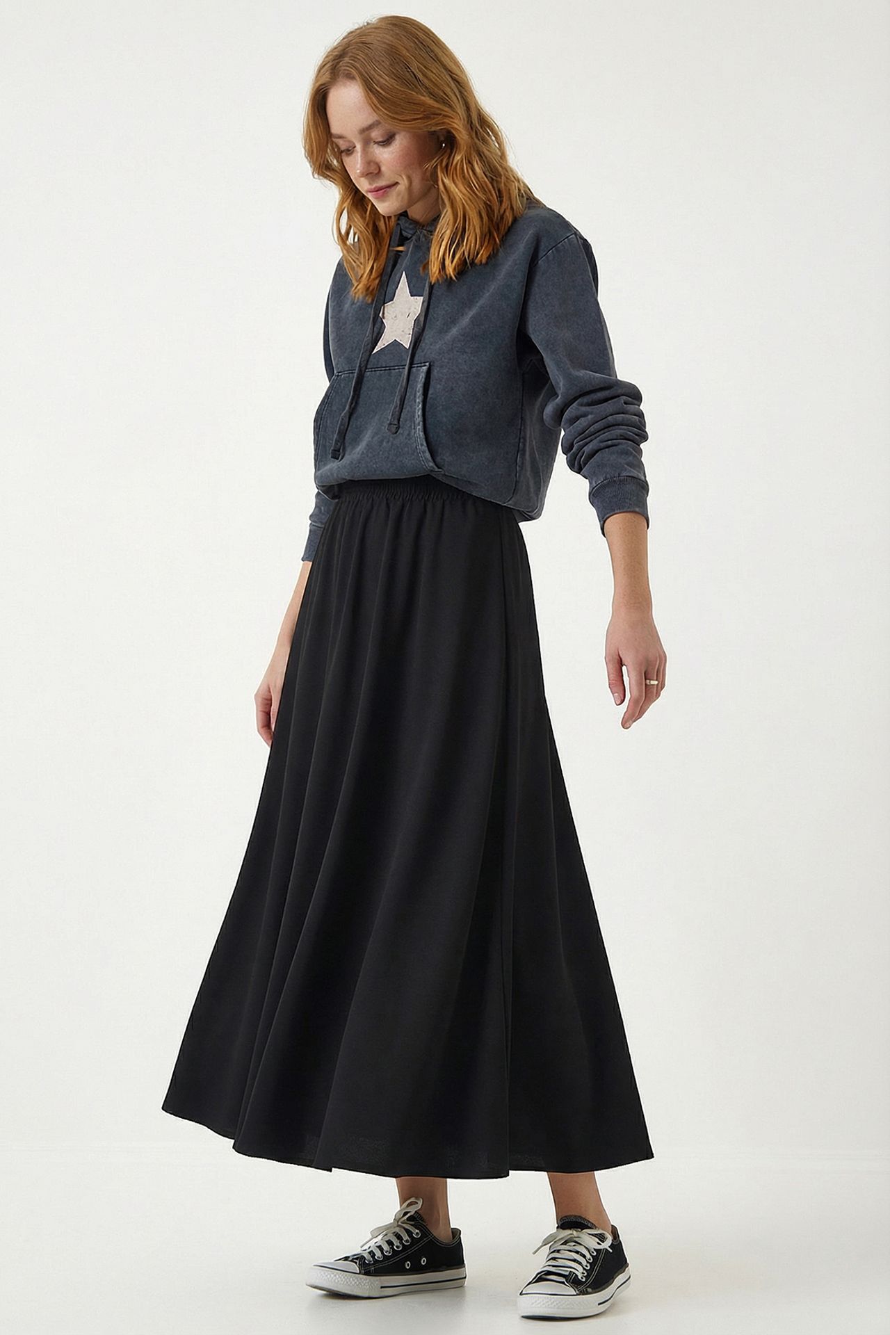ISTANBUL Elastic Waist Maxi Skirt 2