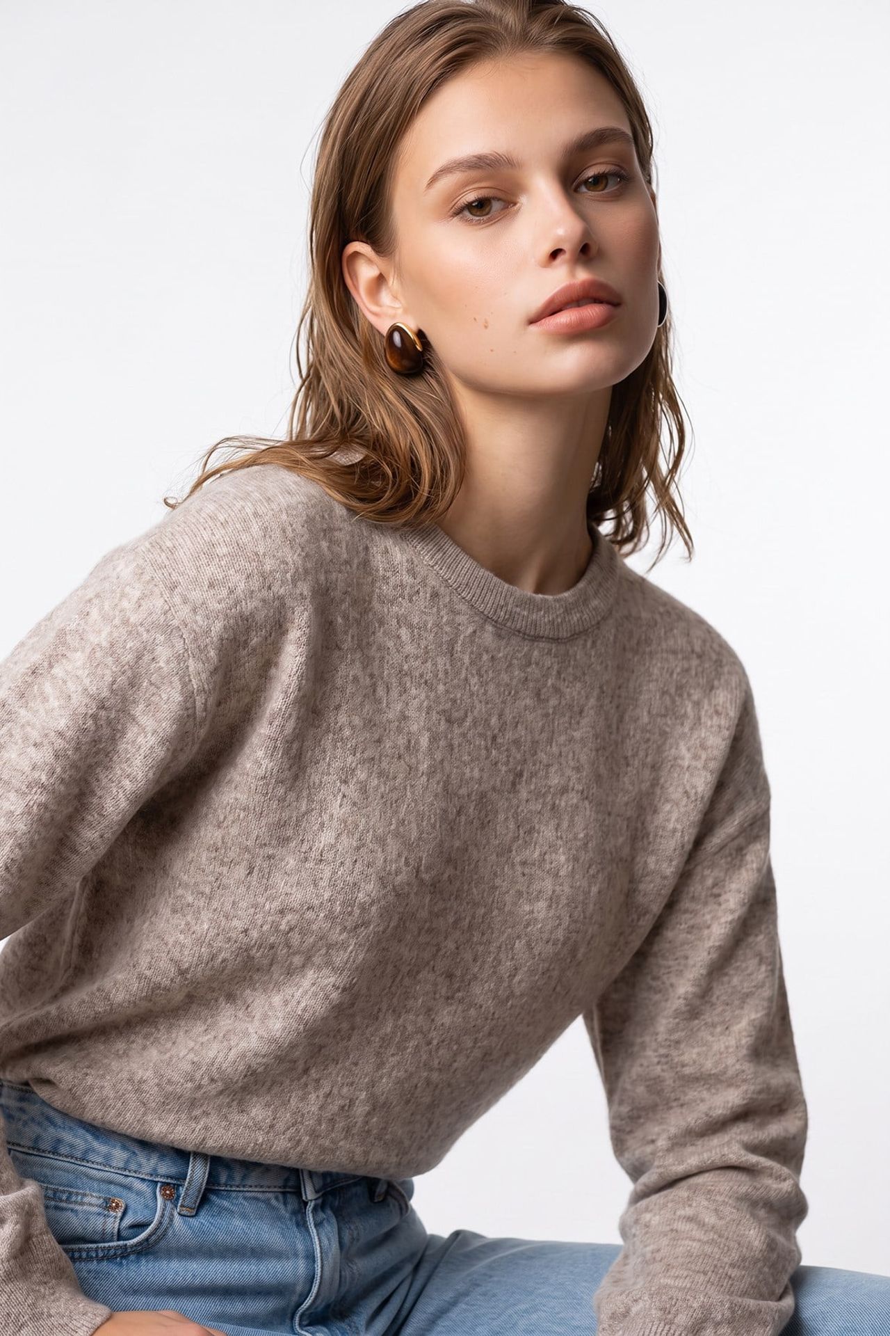 MIXRAY Women's Wool Blend Sweater 2