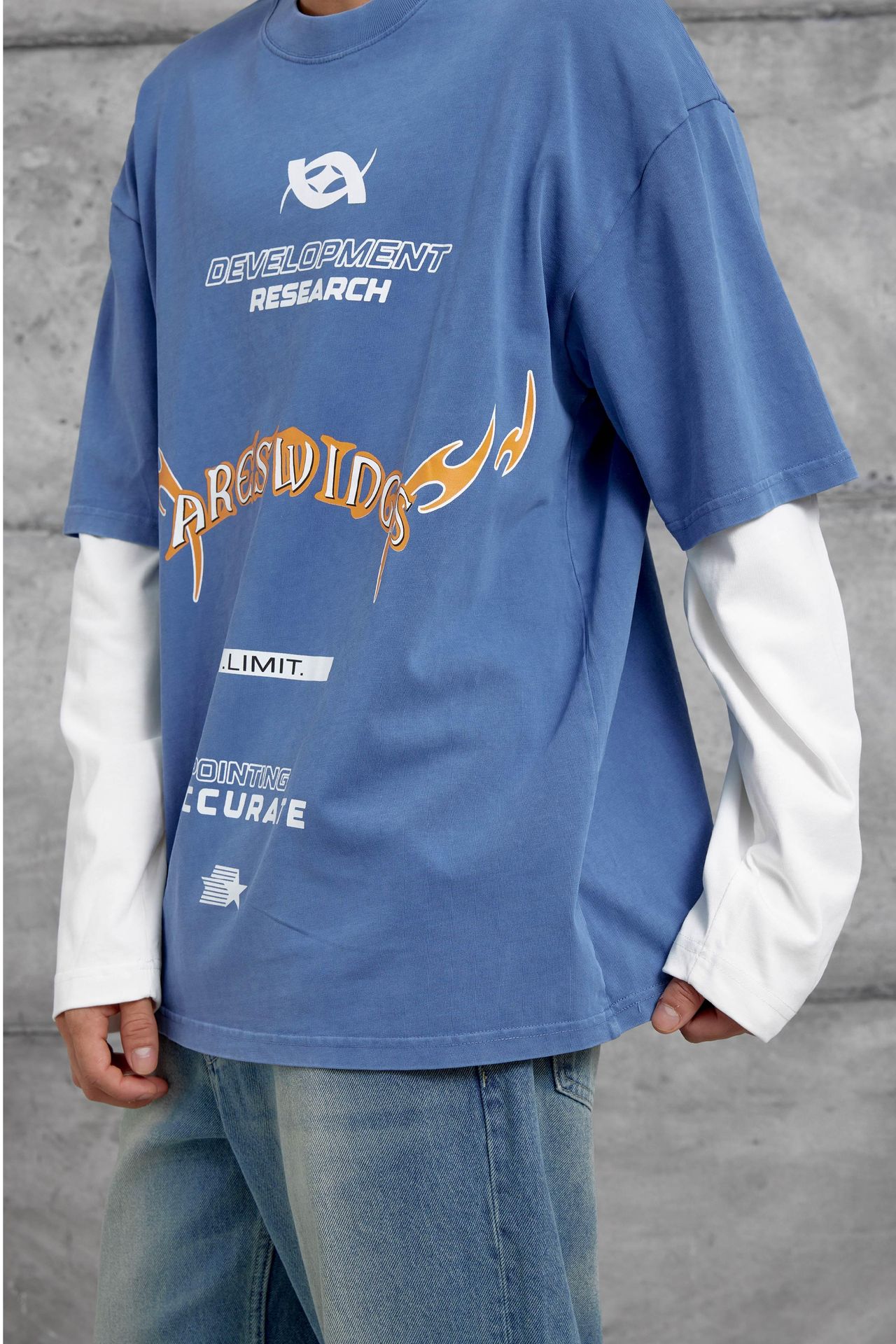 NOMARC Baskılı Bol Bisiklet Yaka Sweatshirt 3