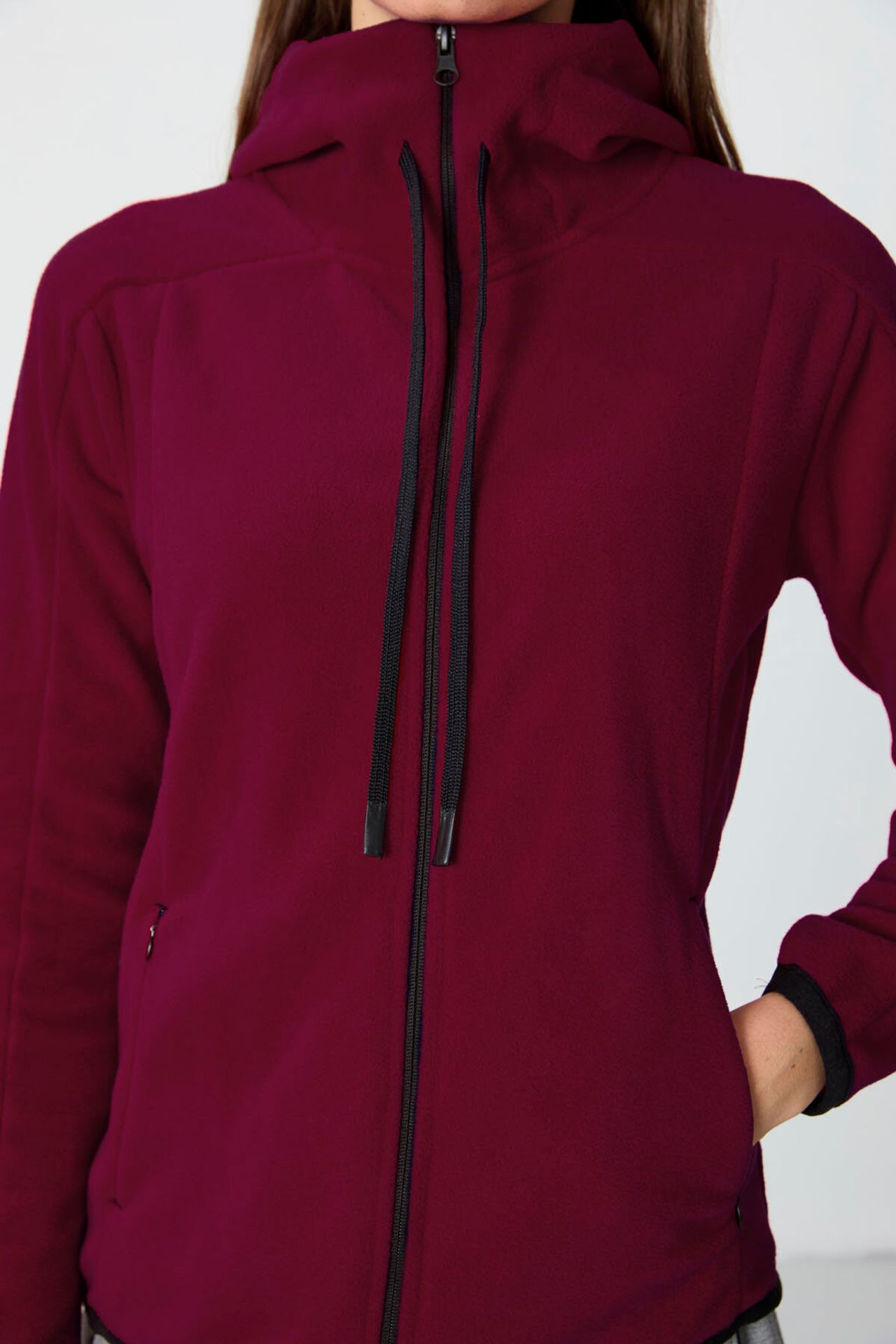 TOMMY Women's Plush Zip-up Hooded Sweatshirt 4