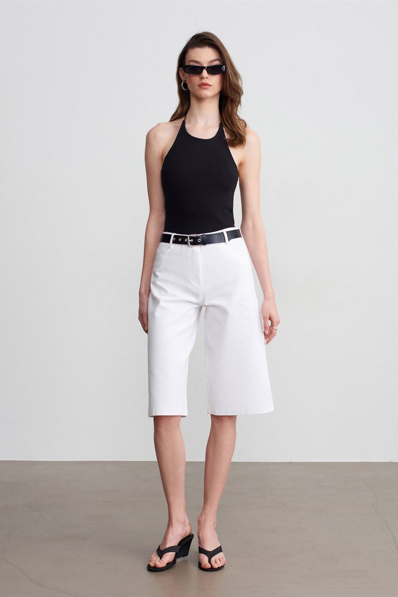 DILVIN Slim Fit Halterneck Jersey Blouse 4
