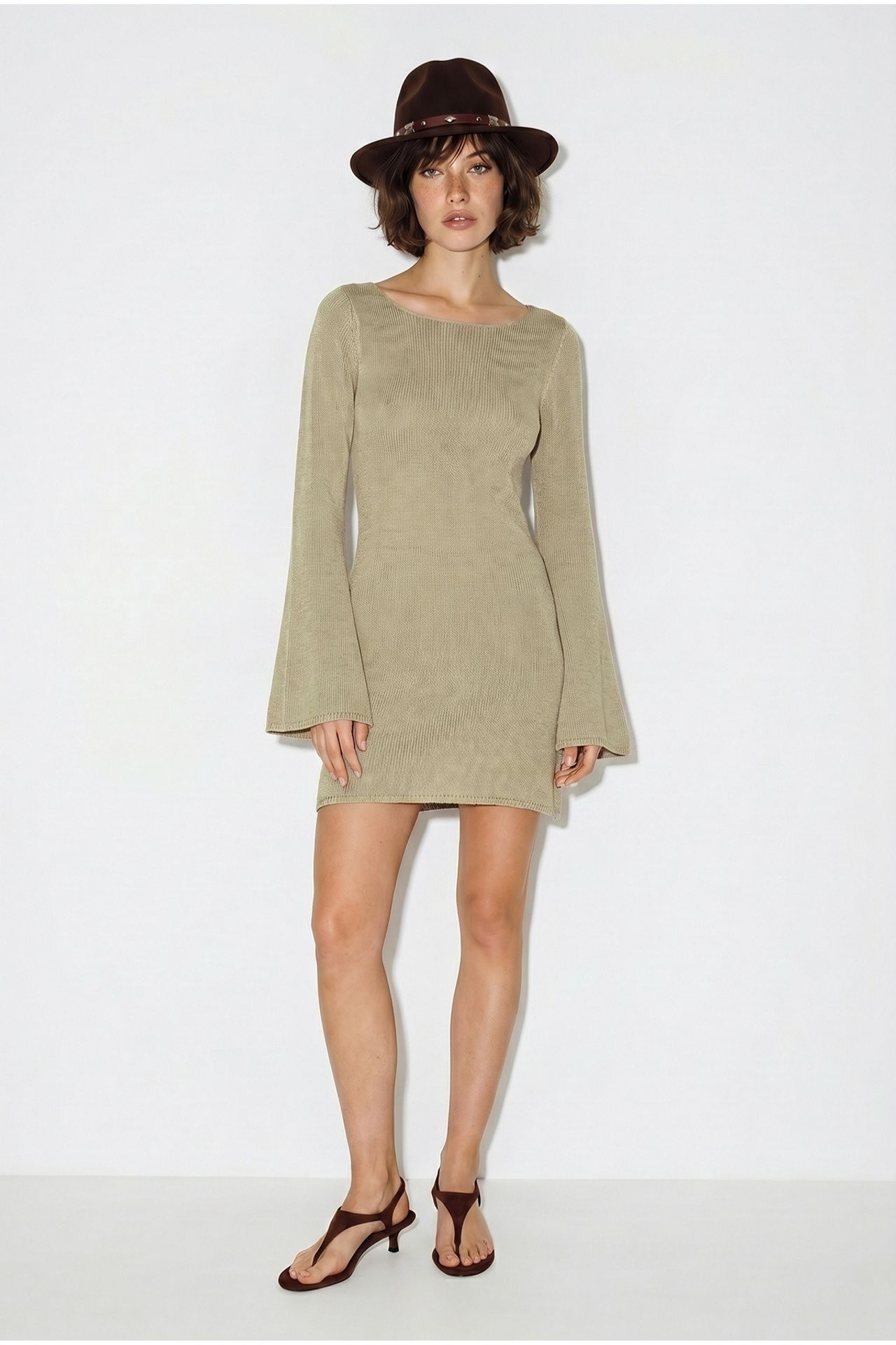 LUCCI Ribbed Knit Mini Dress 1