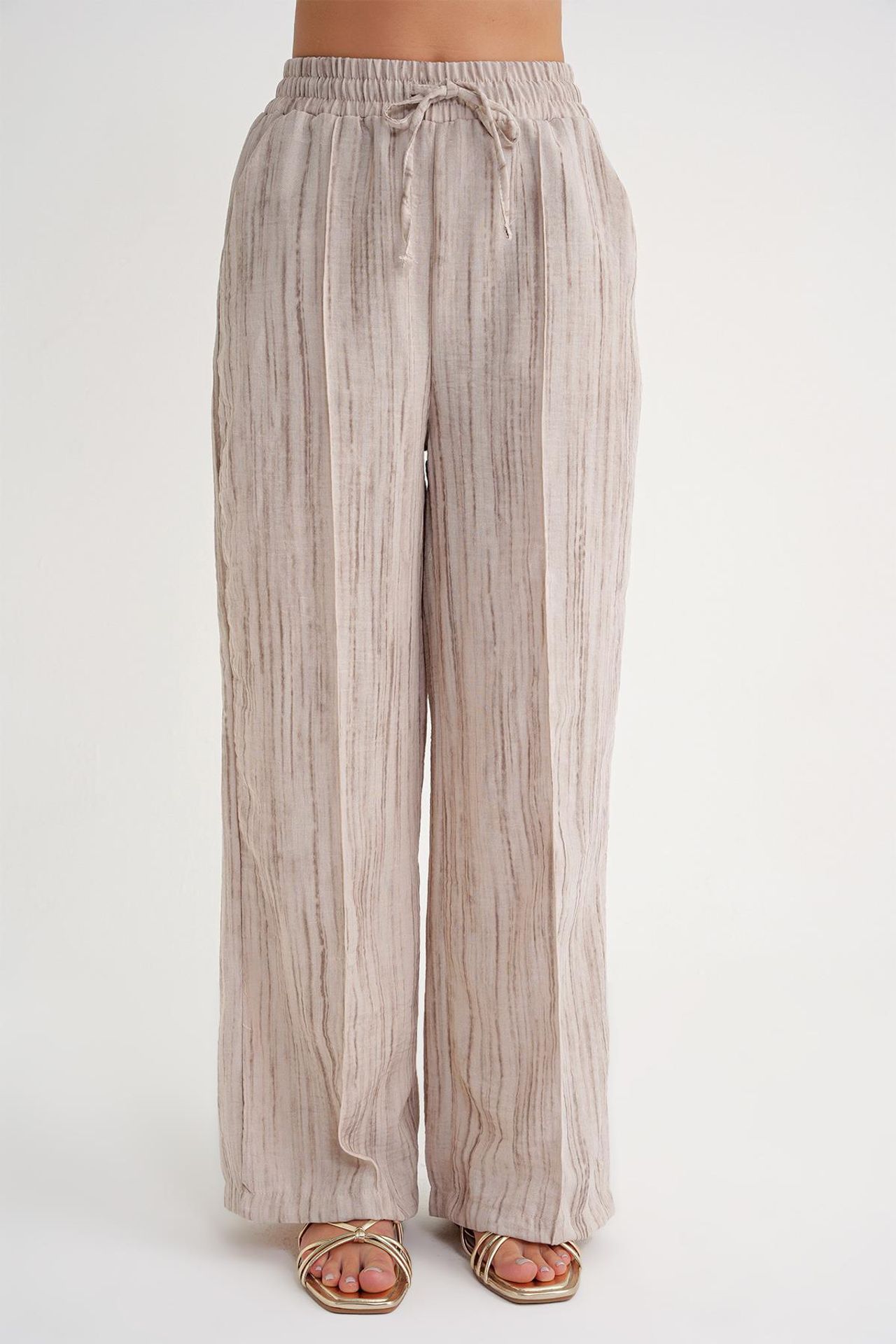 Mixray High Waist Textured Wide Leg Pants 5