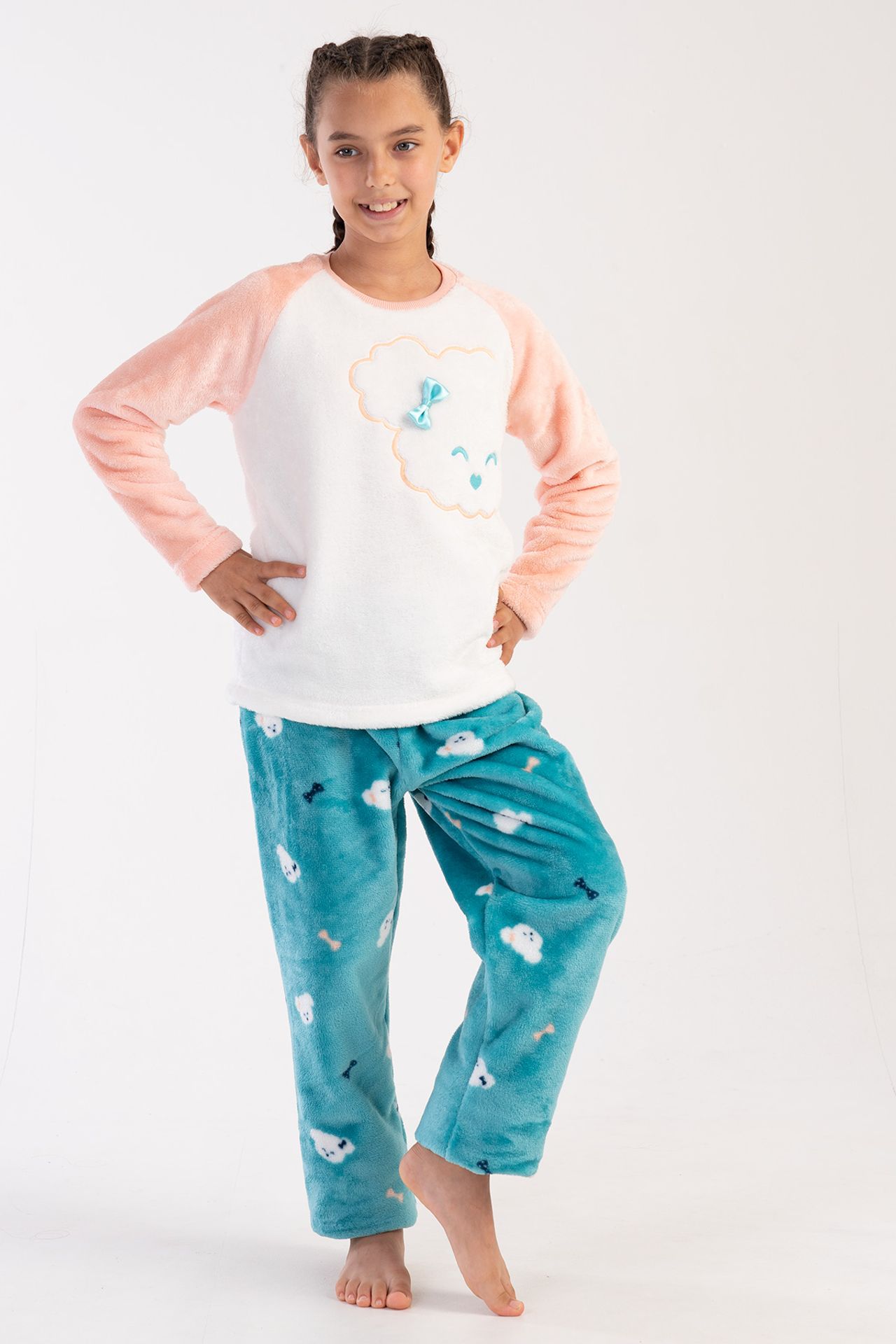 YAKE Rahat Desenli 2 Parçalı Pijama Takımı 2