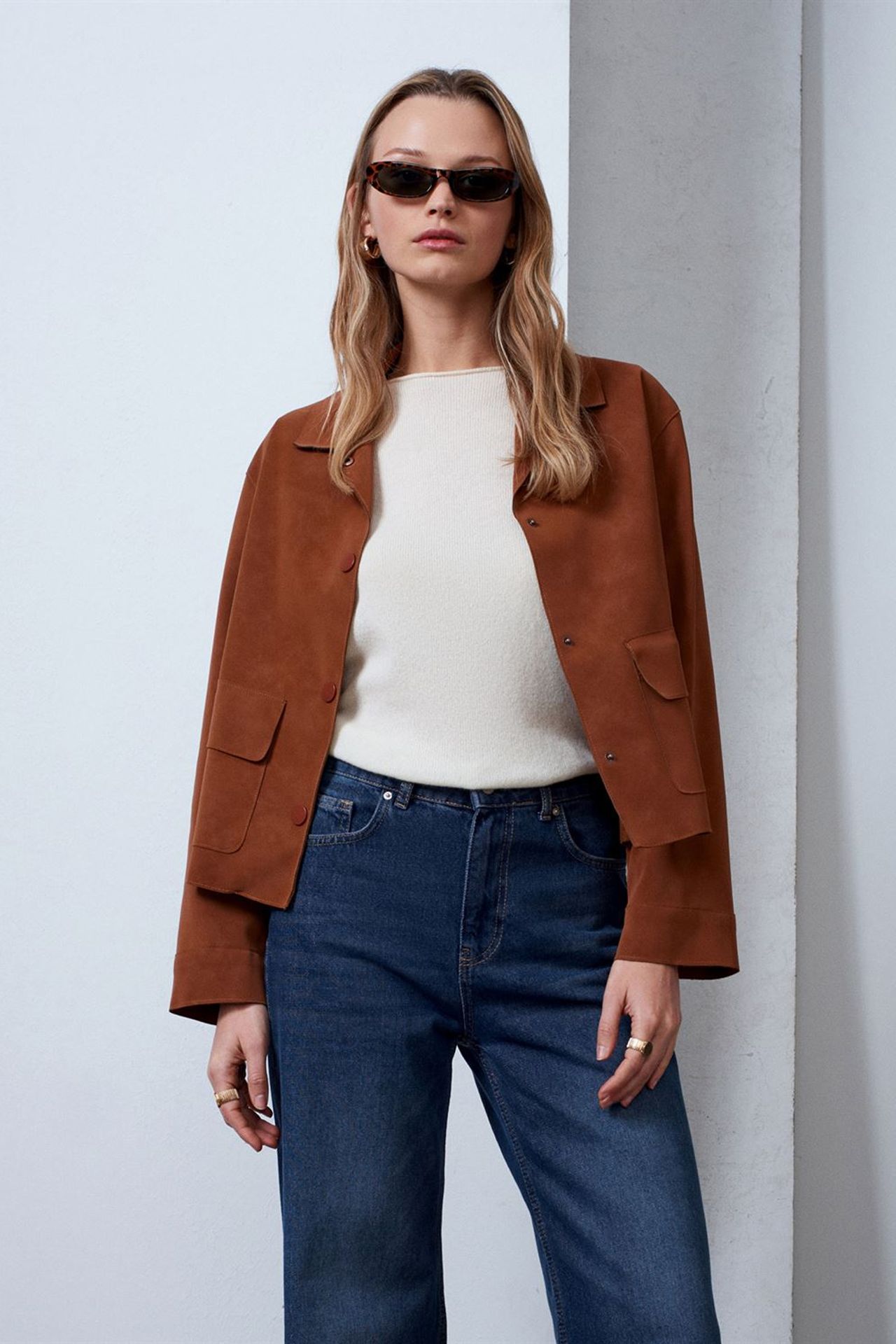DILVIN Women’s Crop Faux Suede Jacket 3