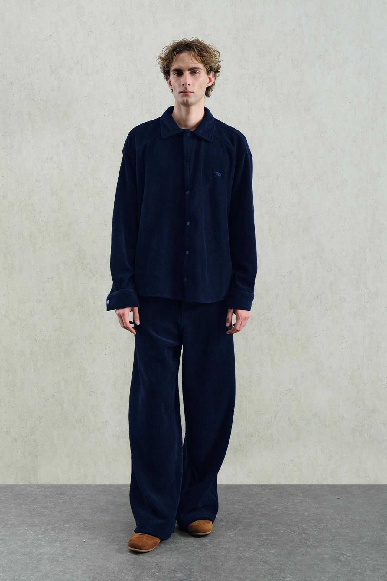 GIESTO Oversized Plush Shirt with Snap Closure 1