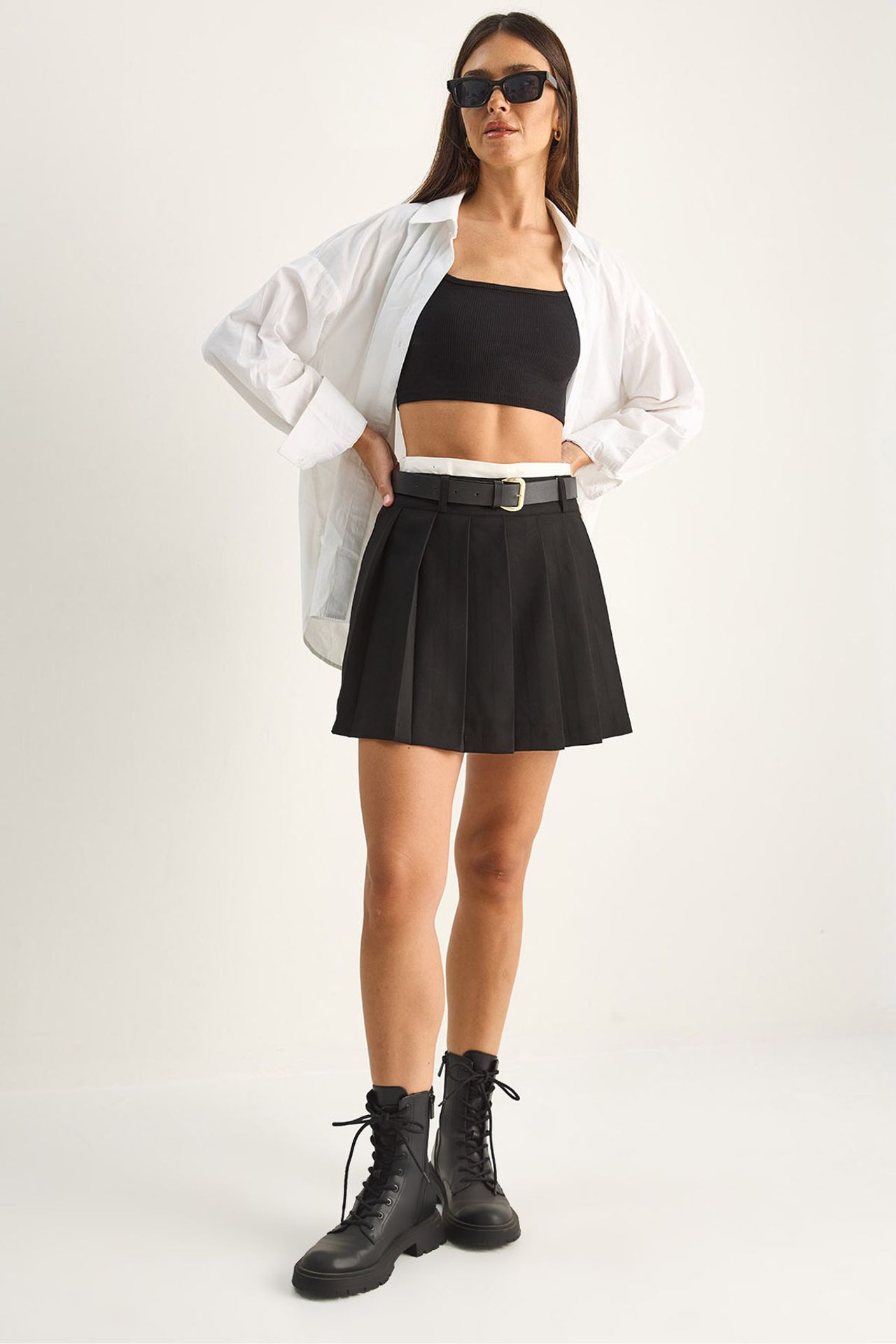 LUCCI High-Waist Mini Skort With Belt 1