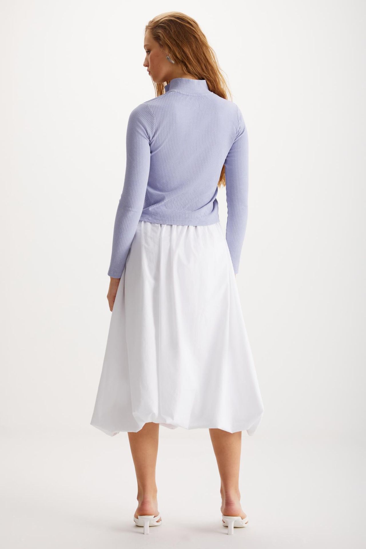ETHIQUET Balloon Midi Elastic Waist Skirt 6