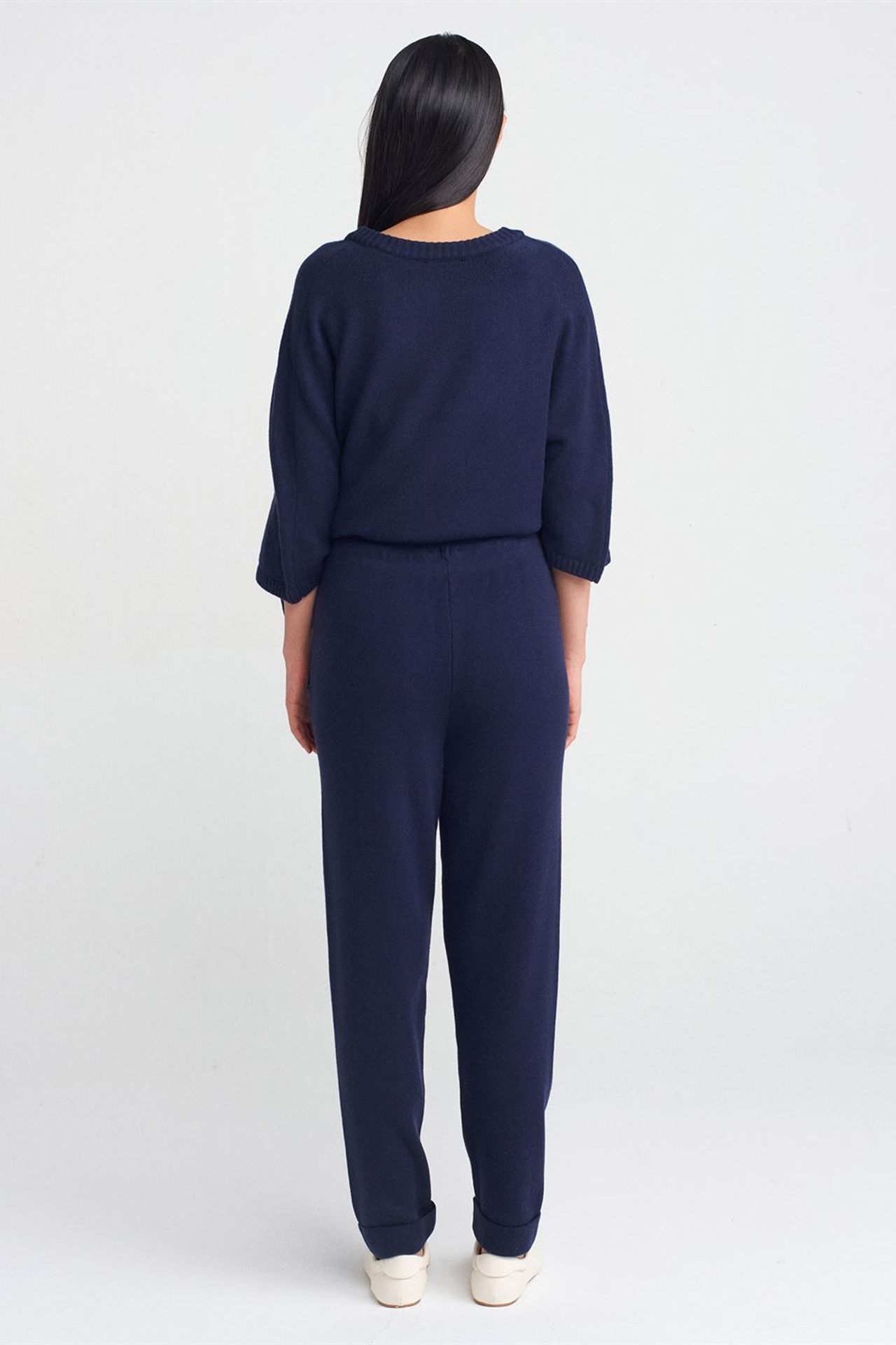 DILVIN Kadın Lurex Örme Jogger Pantolon 2