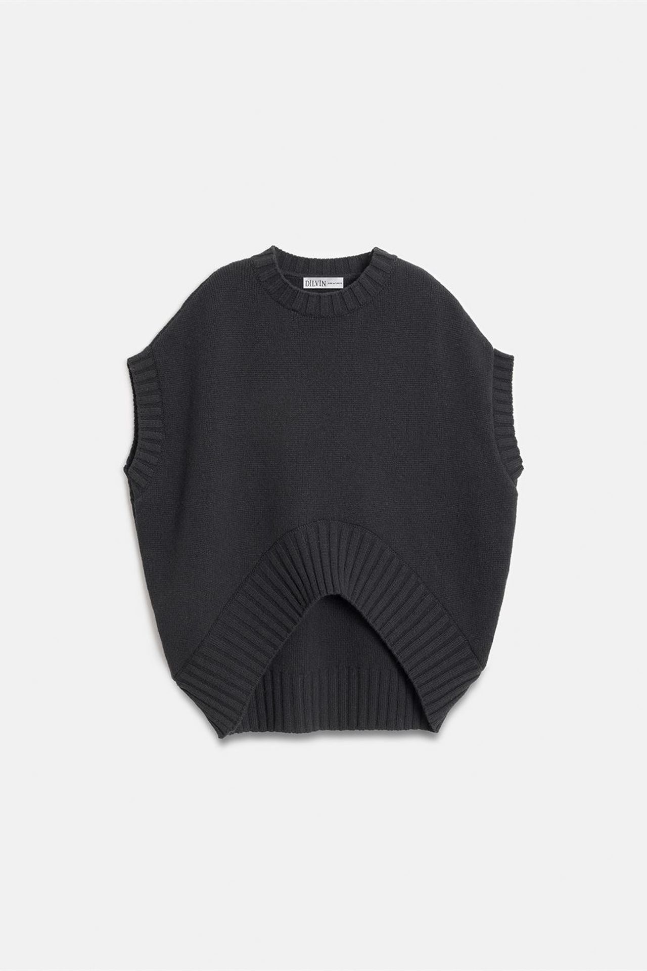 DILVIN Oversized Ribbed Knit Sweater Vest 6