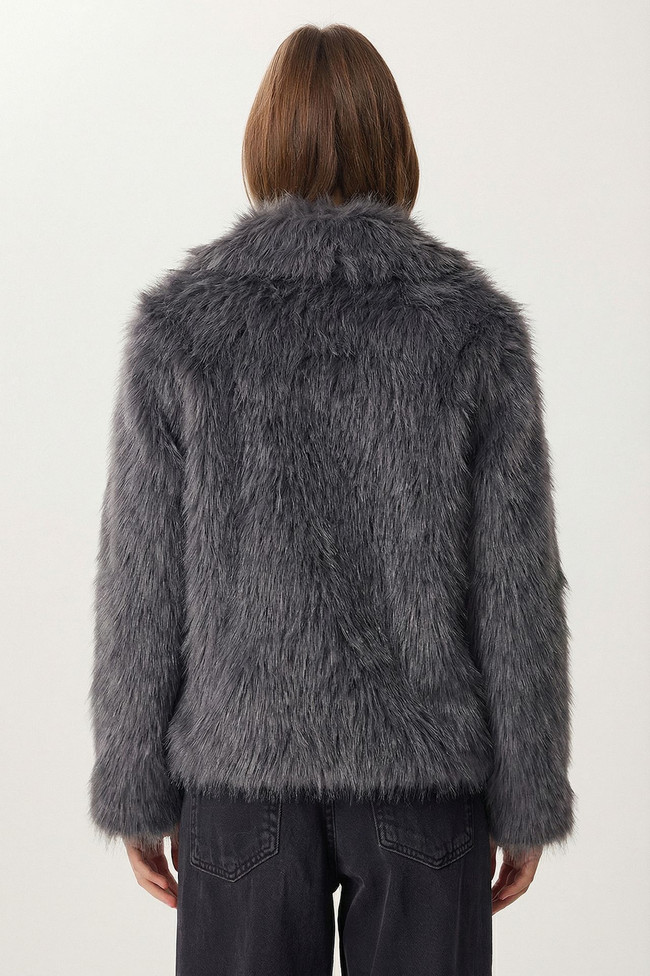ISTANBUL Faux Fur Shawl Collar Jacket 6