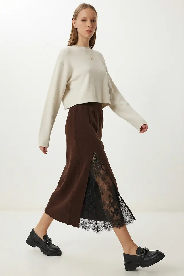 ISTANBUL High Waist Lace Maxi Skirt