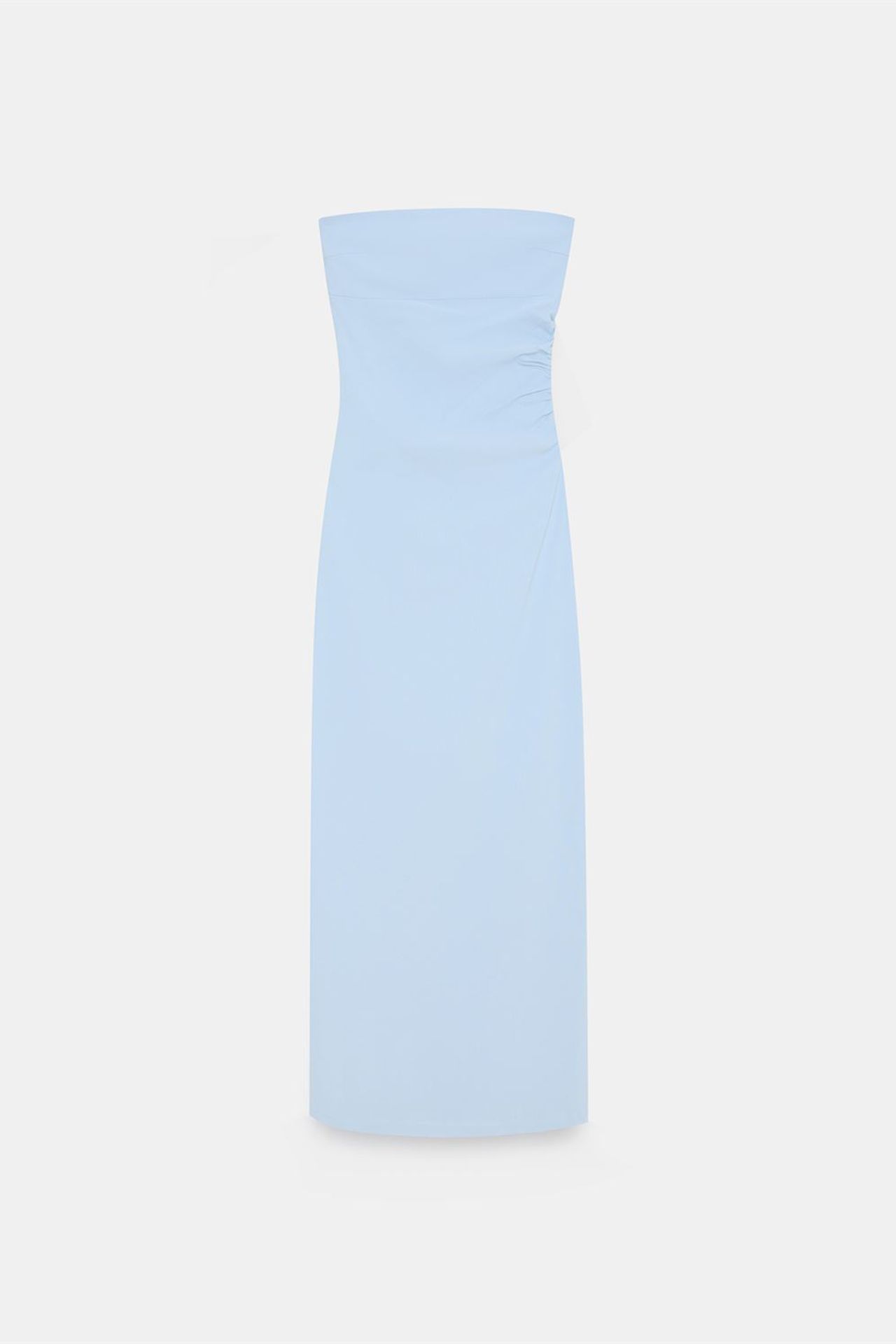 DILVIN Strapless Bodycon Midi Dress With Slit 5