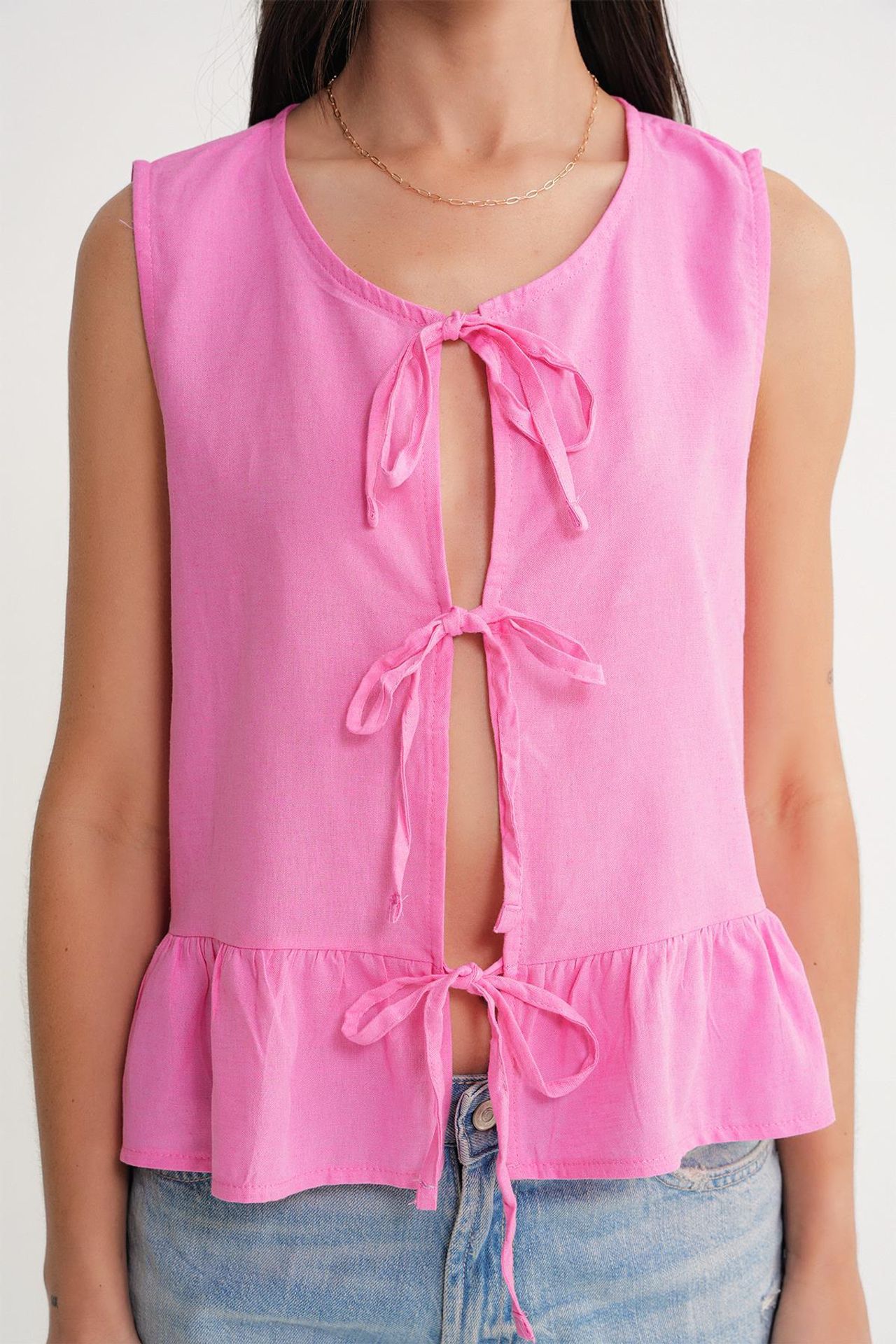 Mixray Frilly Tie Front Blouse 3
