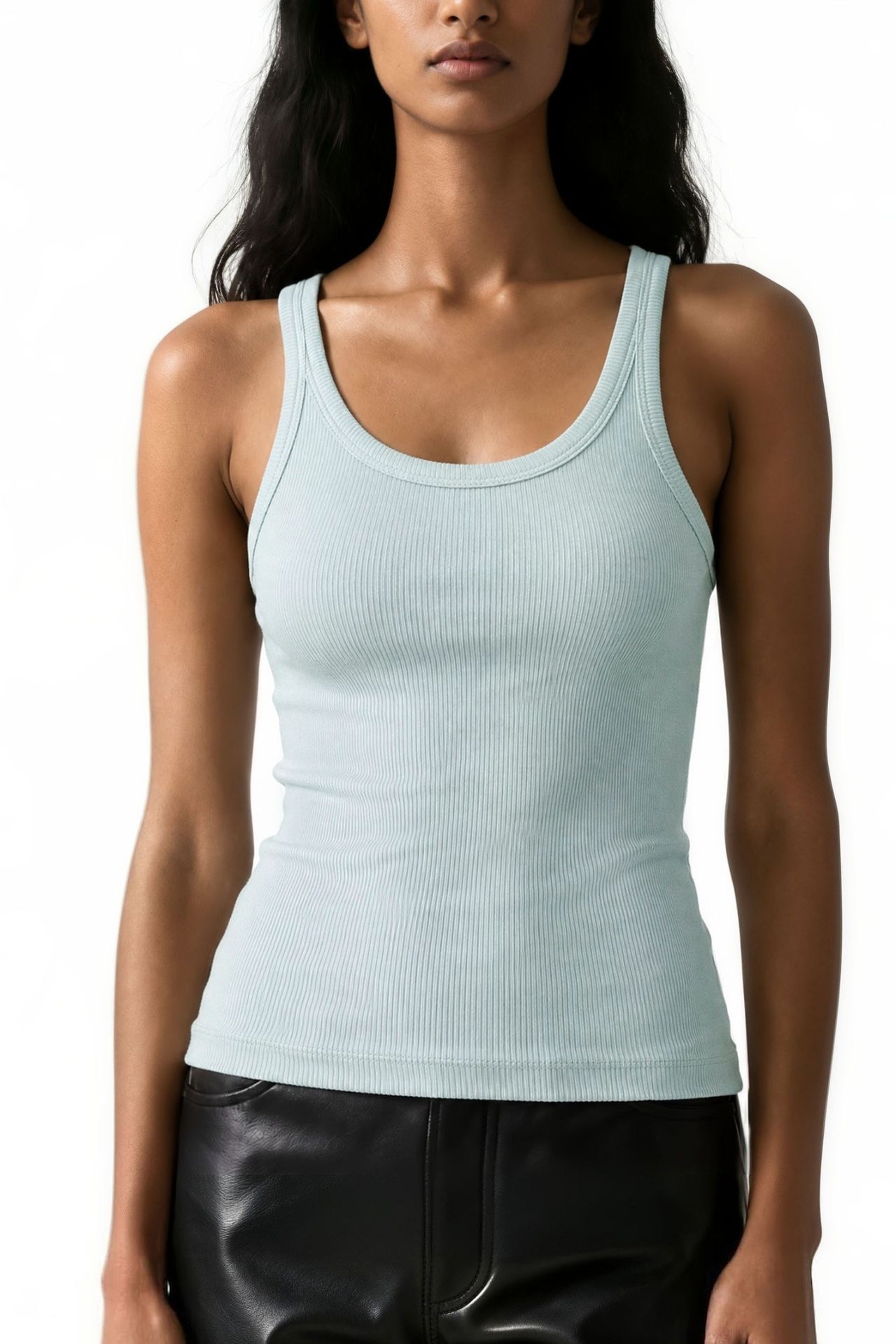 BUSEM Sleeveless Ribbed U Neck Tank Top 3