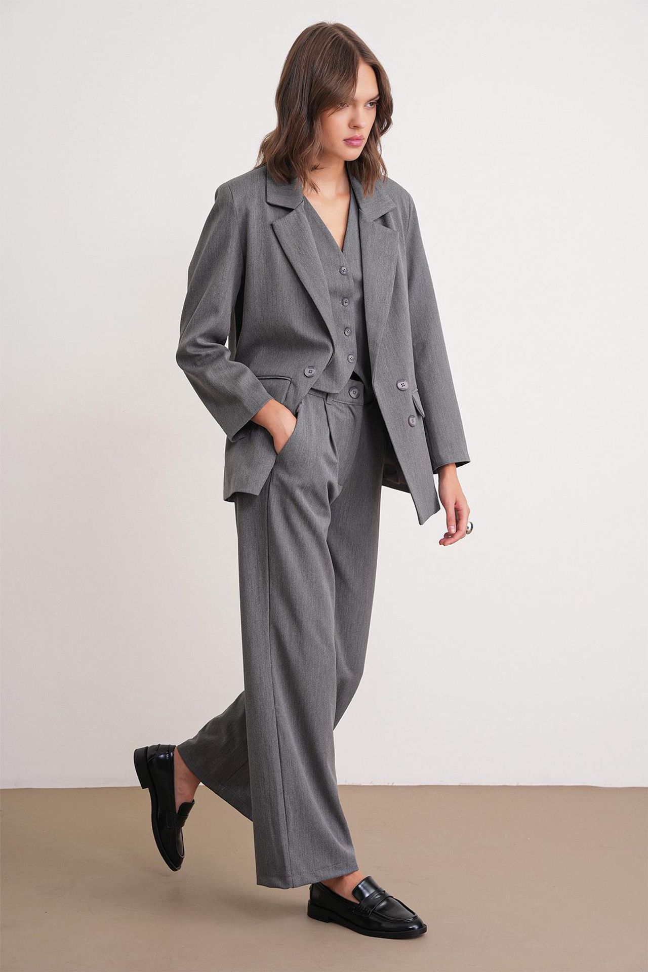 Mixray Pleated Palazzo Pants with Pockets 3