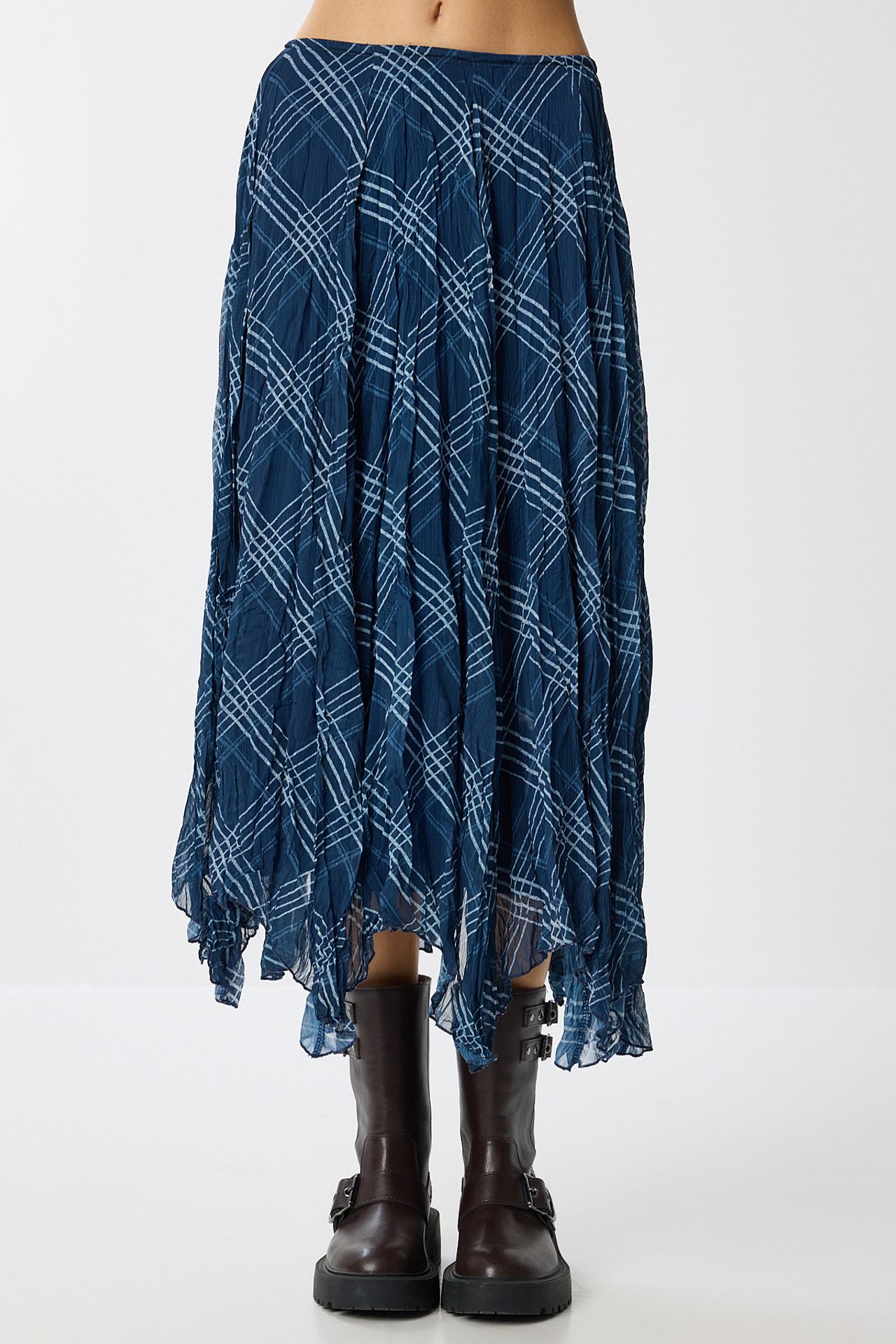 ISTANBUL High Waist Asymmetric Midi Skirt with Zipper 5
