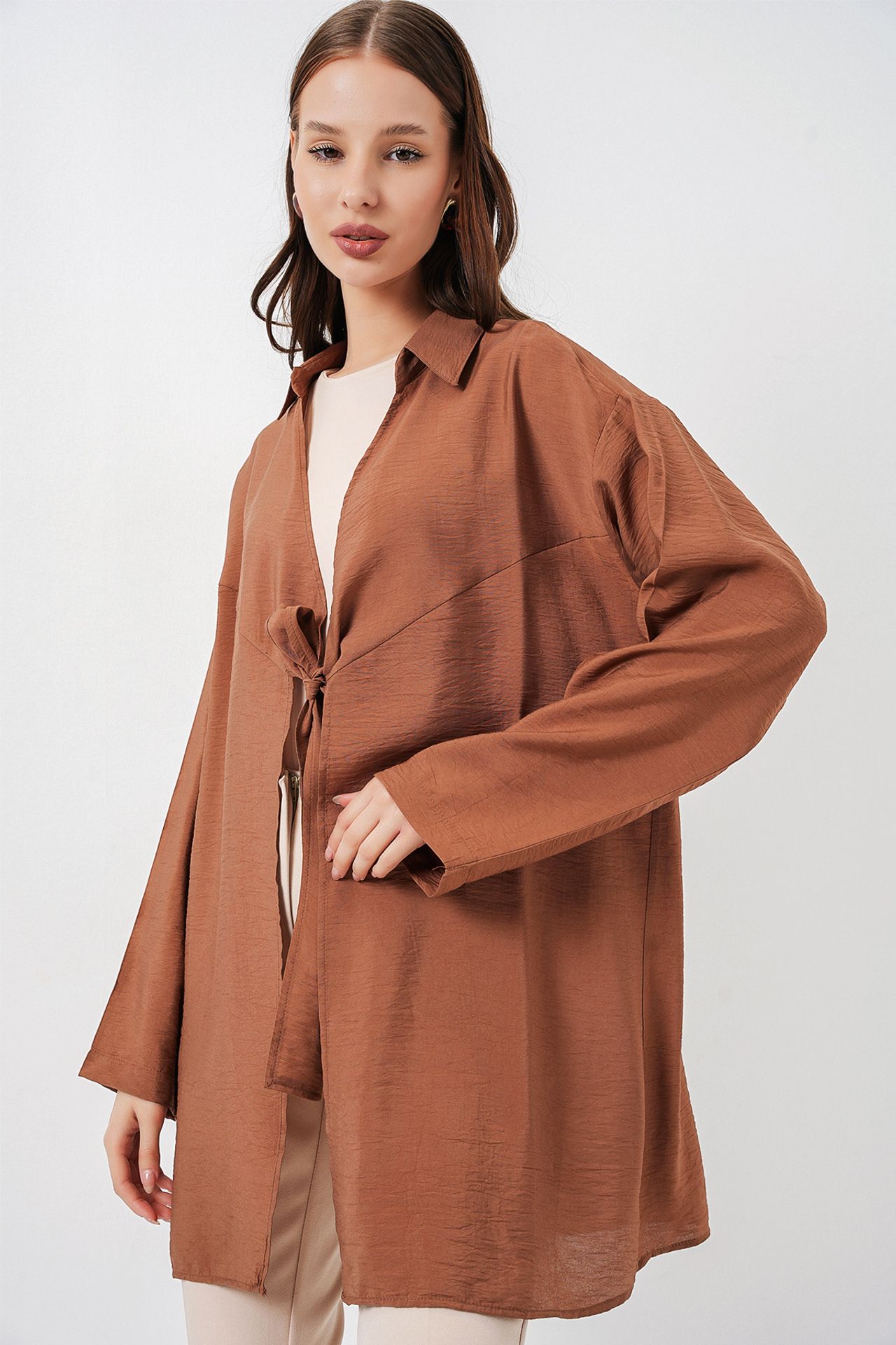BDART Tie Detail Long Sleeve Kimono