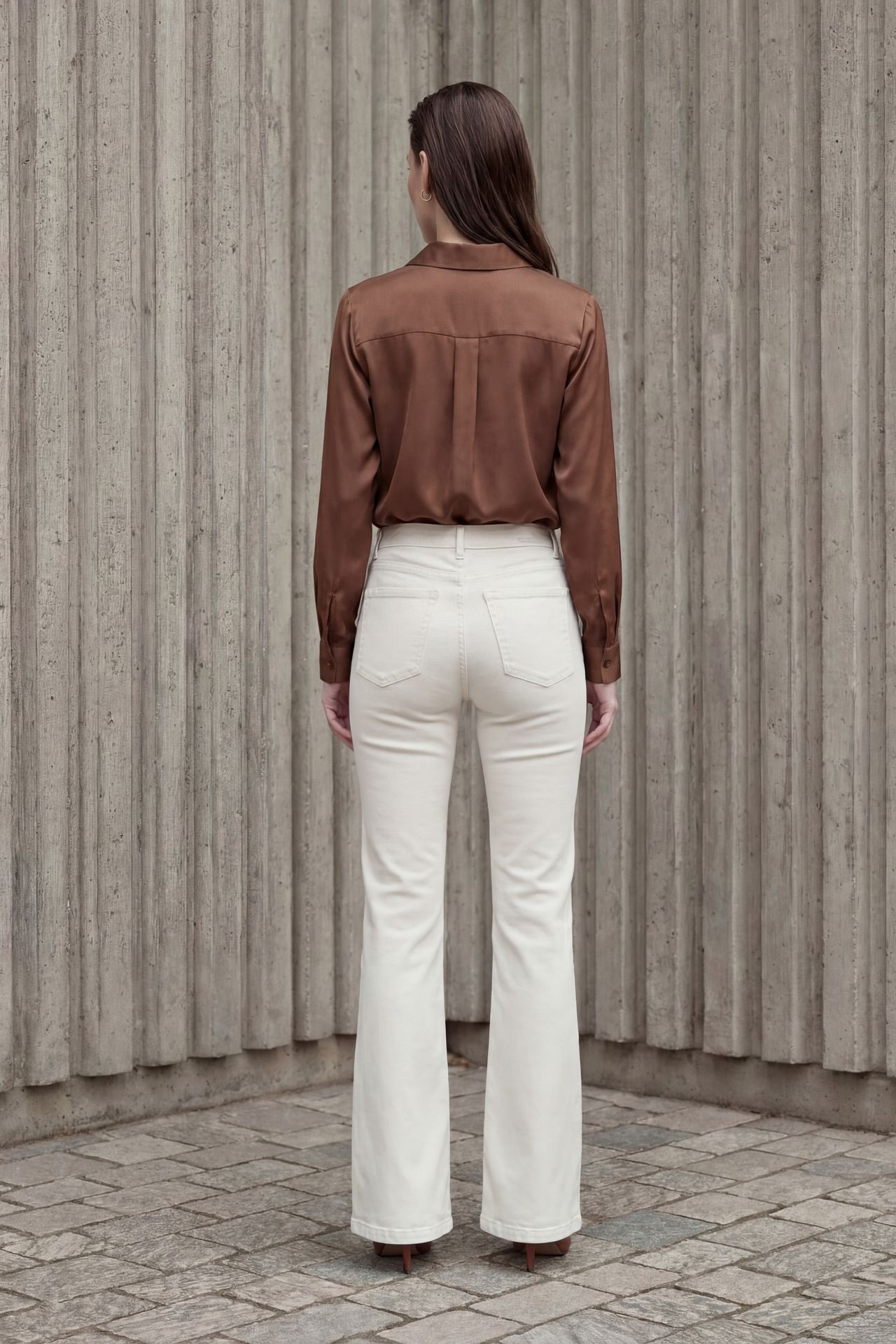 MY FASHION High Waist Flare Leg Denim Pants 3