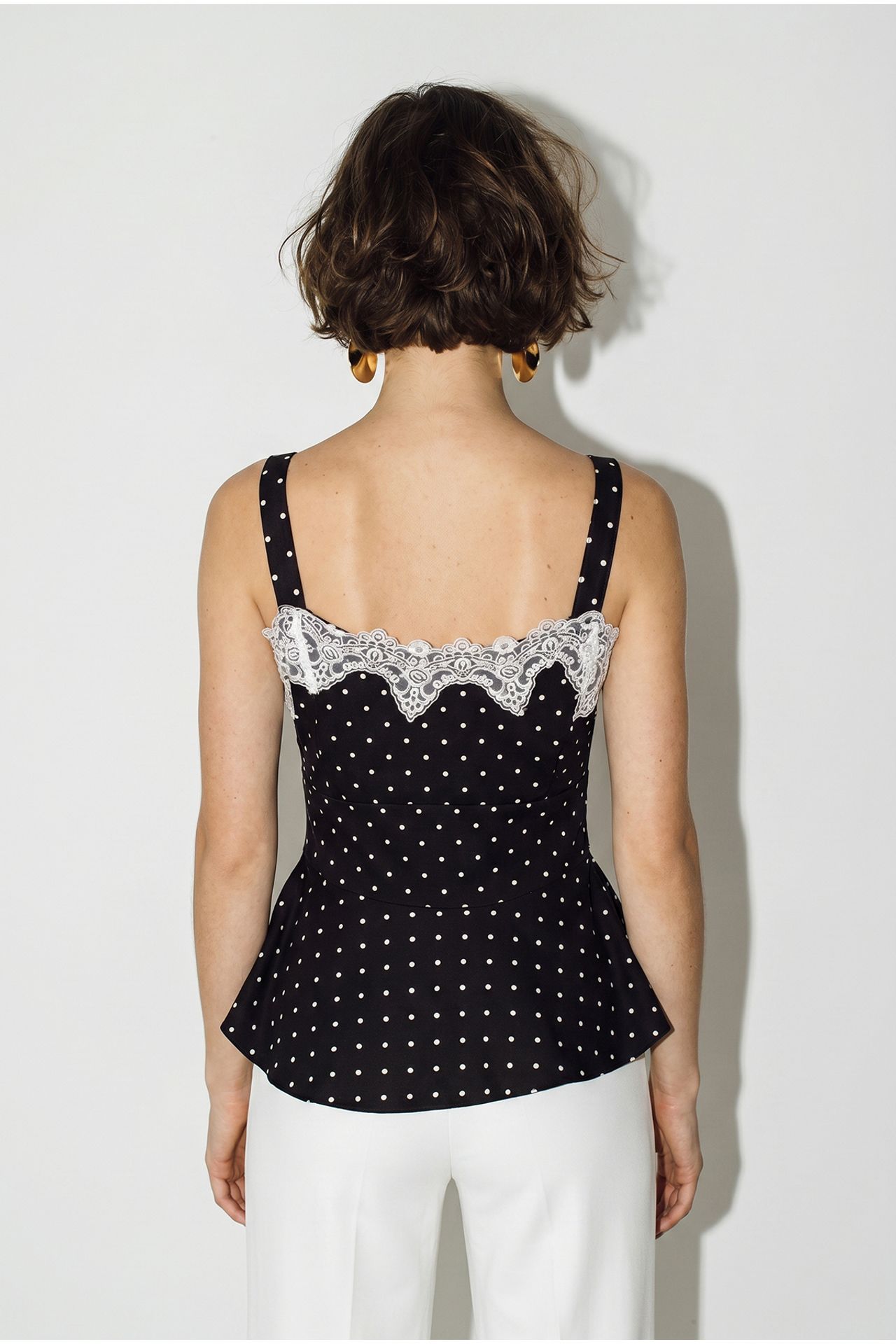 LUCCI Puantiyeli Peplum Bluz 6