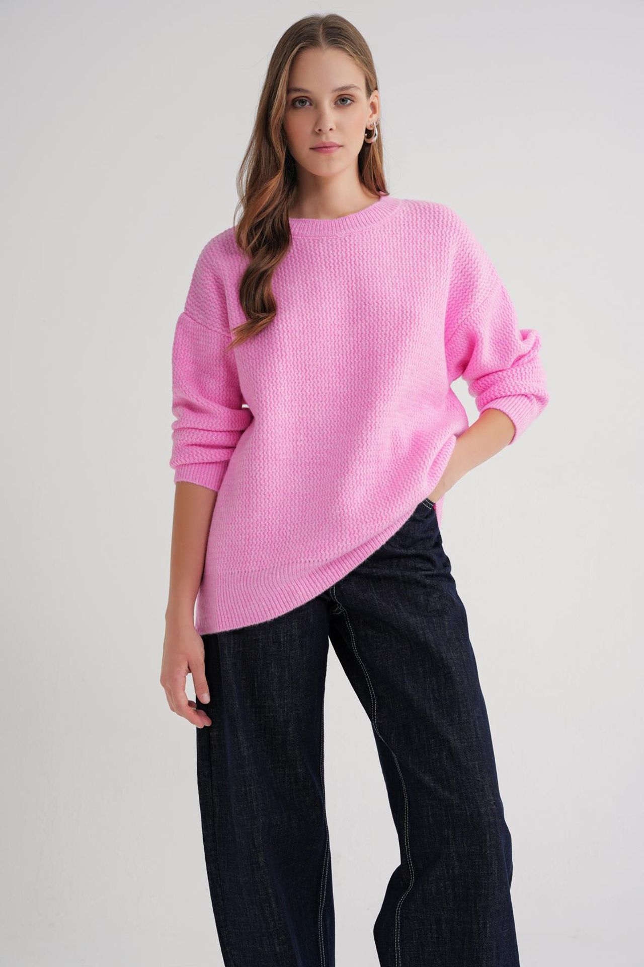 Mixray Long Sleeve Ribbed Knit Sweater 2