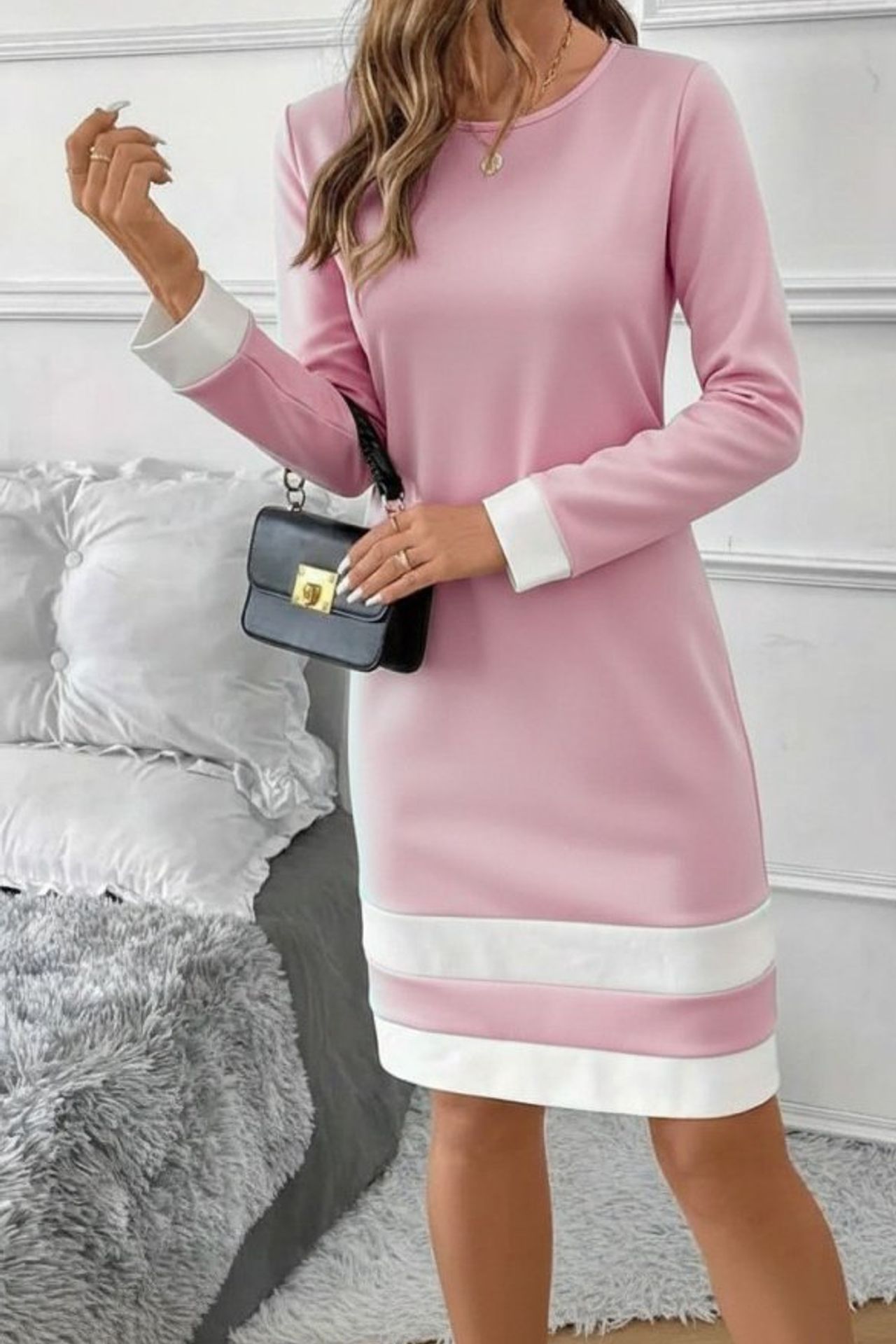 JANES Textured Stripe Detailed Mini Dress 2