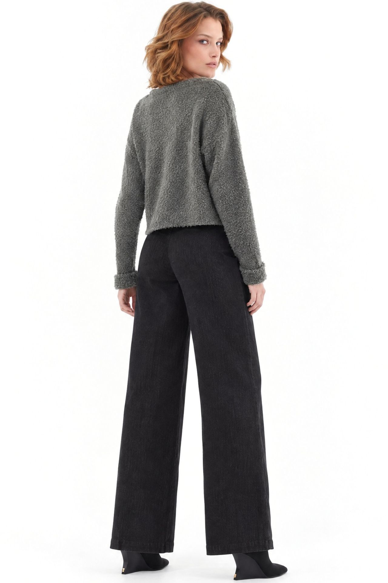 Mixray Plush Textured Crop Knit Sweater 3