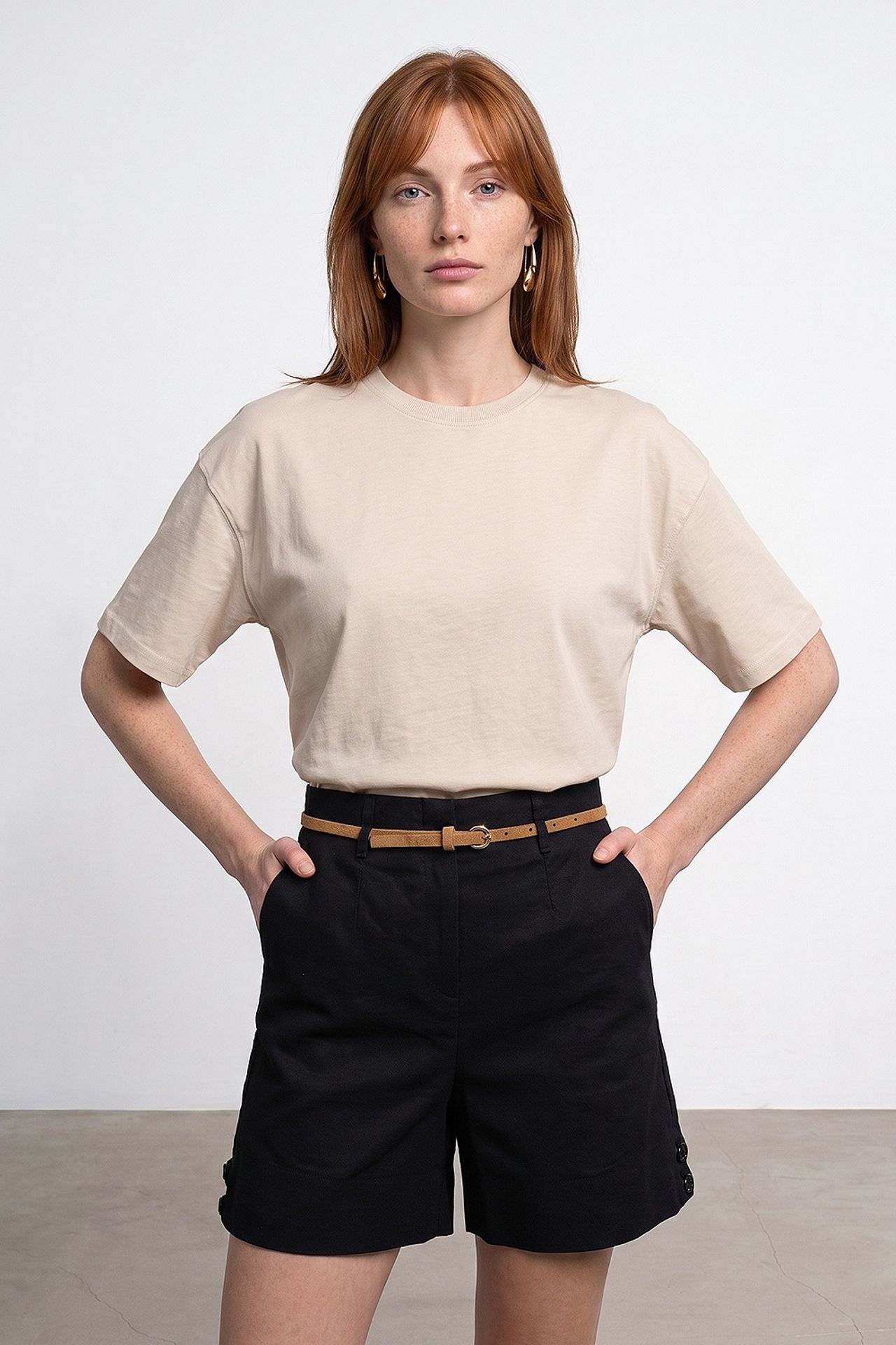 DILVIN Oversized Cotton Crew Neck T-Shirt 1