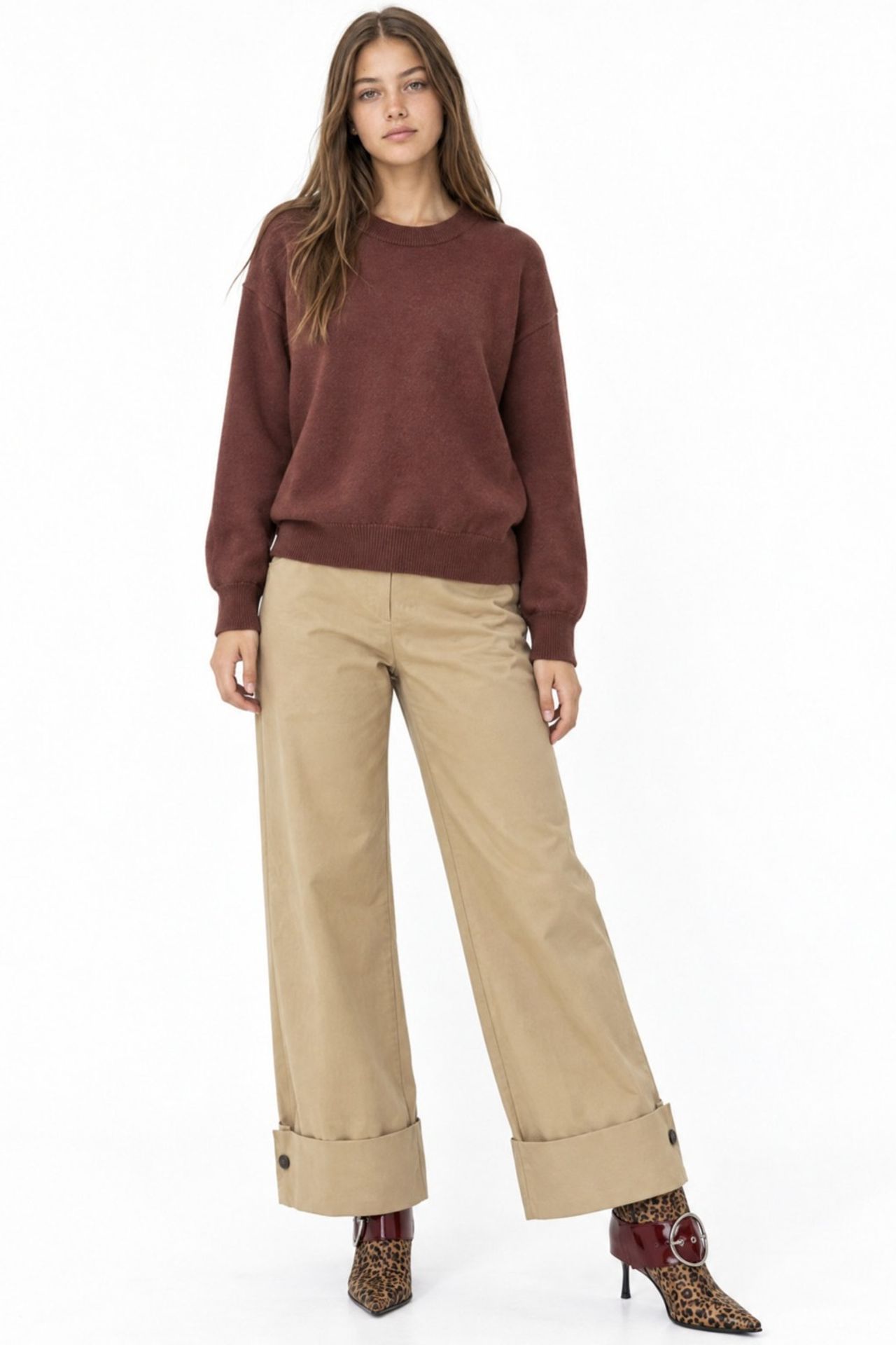 MIXRAY Oversized Ribbed Knit Sweater 3