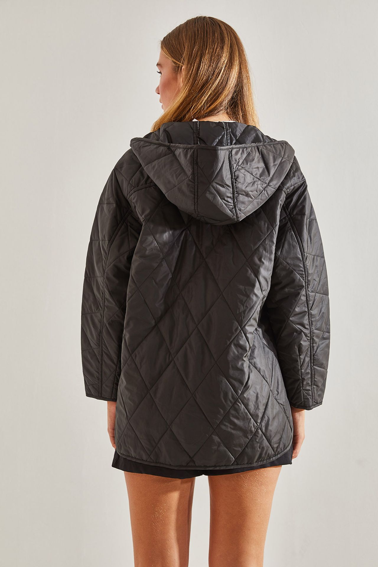 LUCCI Hooded Oversized Quilted Jacket