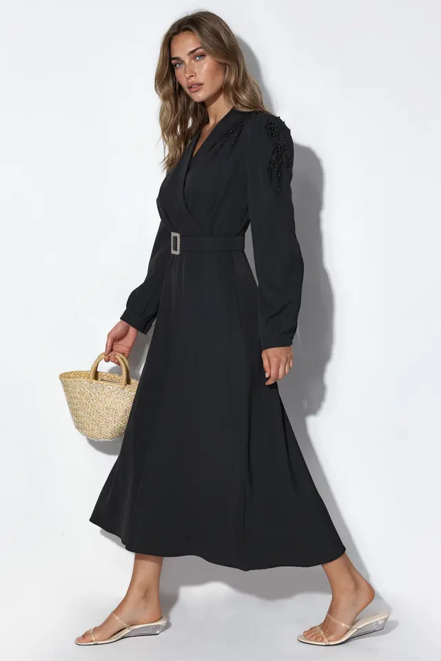 MSN Belted A-line Midi Dress