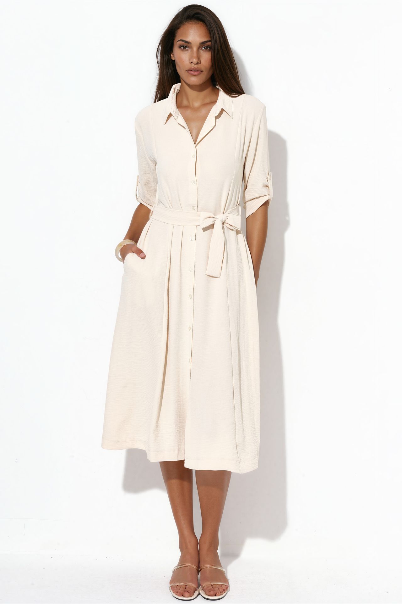 BDART Textured Midi Dress with Bow 3