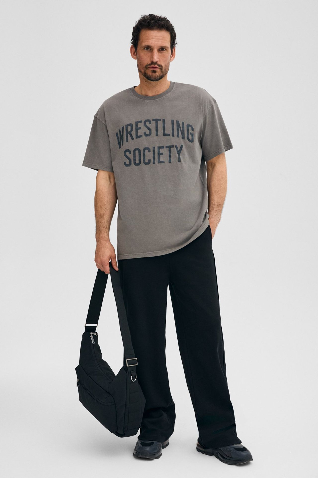 GRIMELANGE Wide Leg Plain Joggers 5