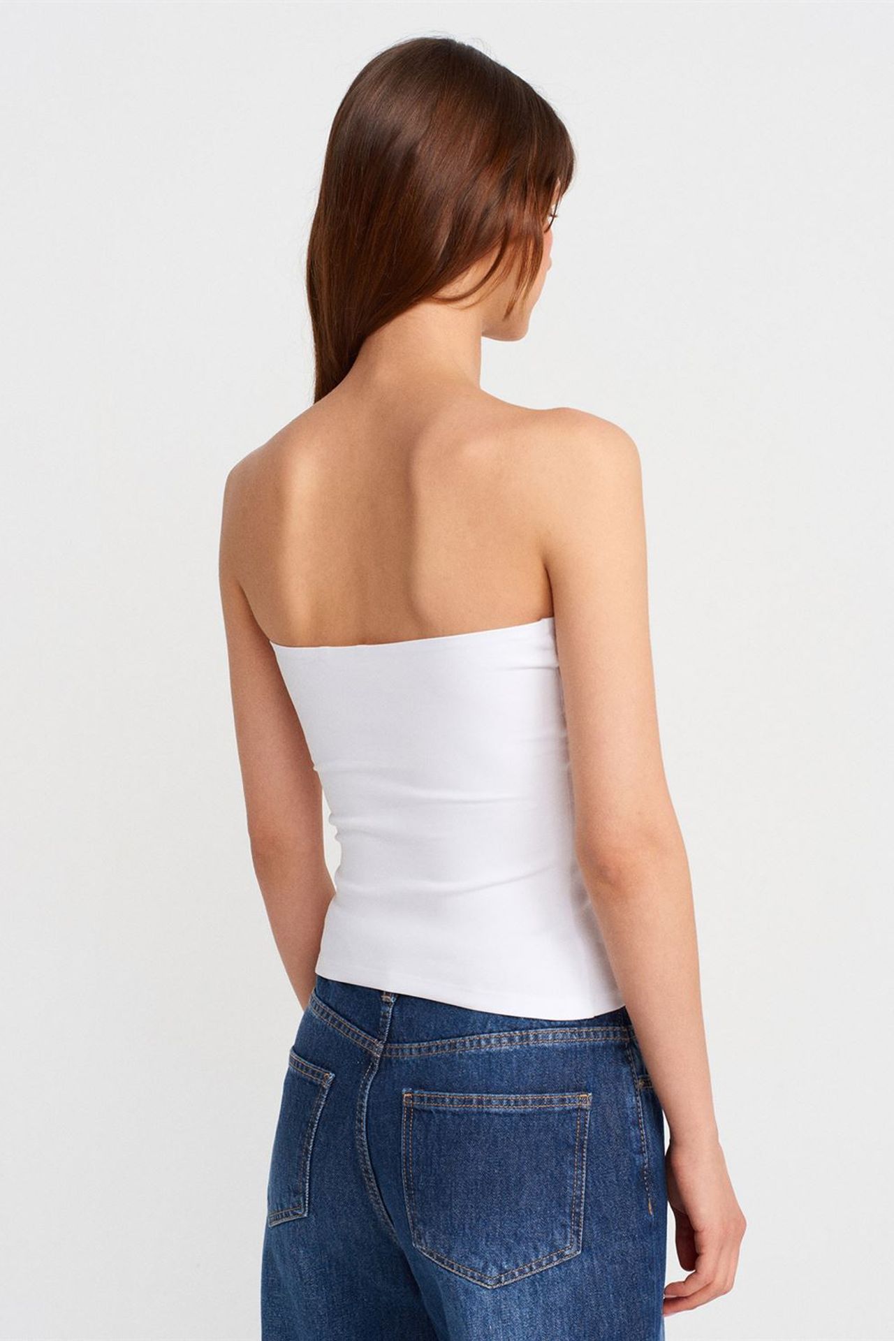 DILVIN Strapless Slim-fit Jersey Blouse 2