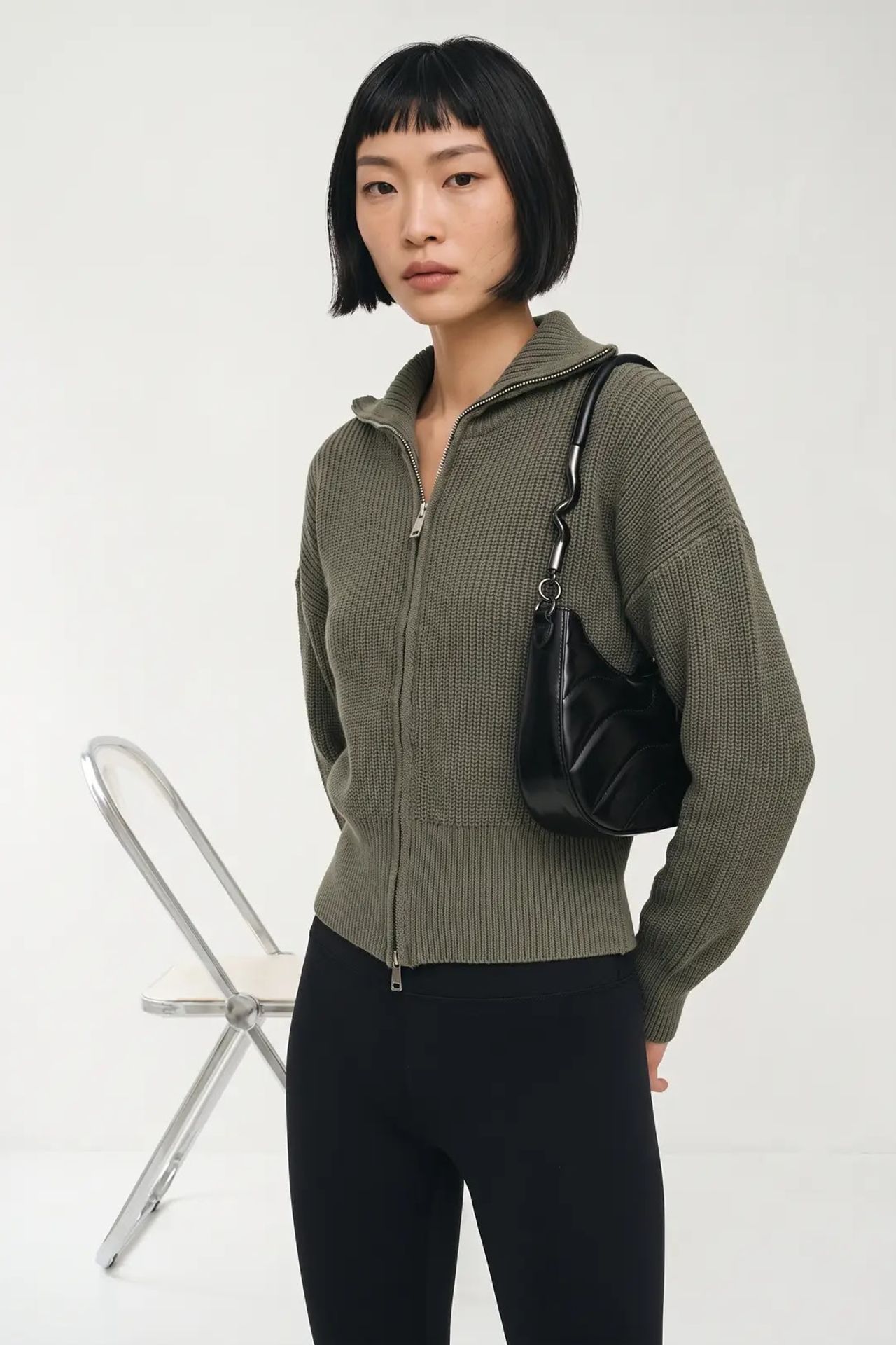 MY FASHION Açık Ön Basit Örgü Hırka 3