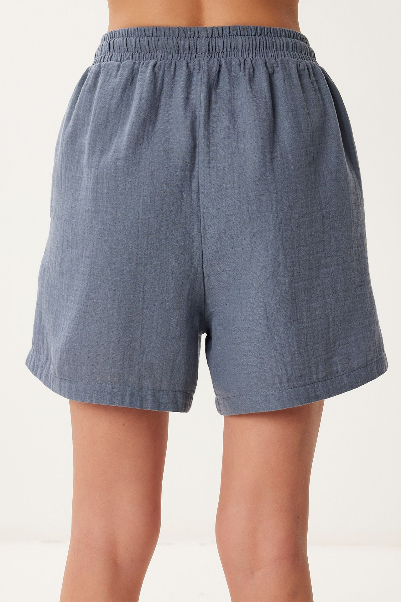 ISTANBUL High Waist Wide Leg Cotton Shorts 4