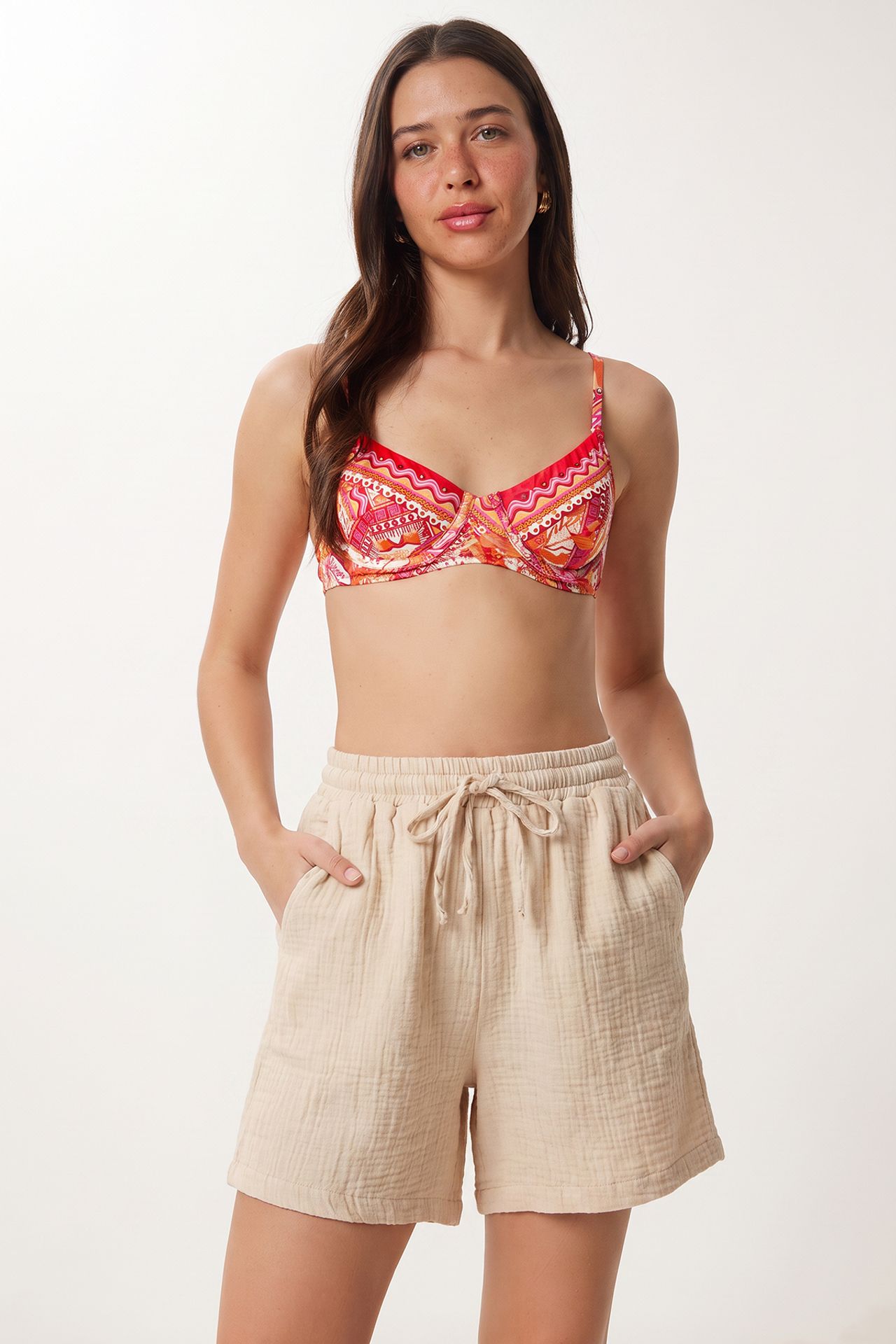 ISTANBUL High Waist Wide Leg Cotton Shorts 3