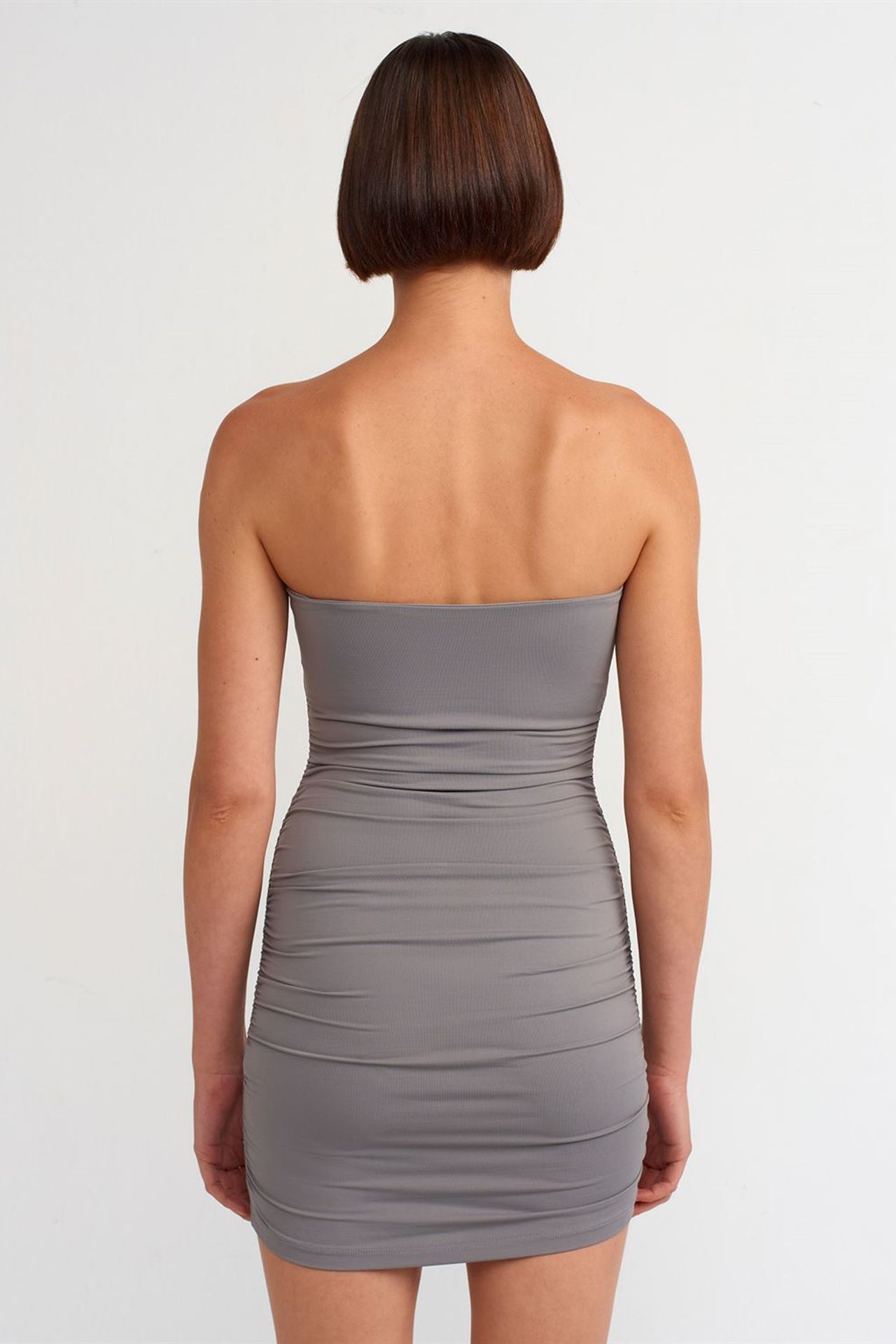 DILVIN Straplez Bodycon Mini Elbise 2
