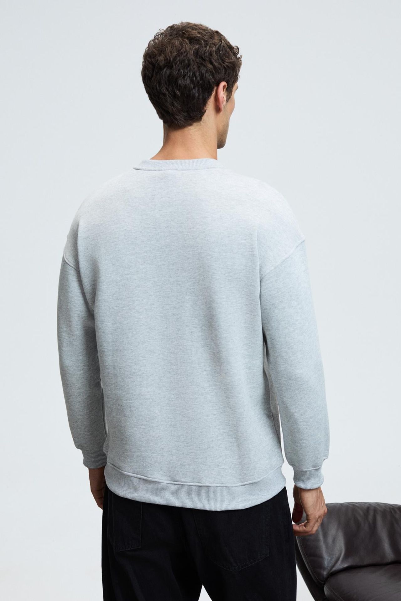 GRIMELANGE Oversize Bisiklet Yaka Logolu Sweatshirt 5