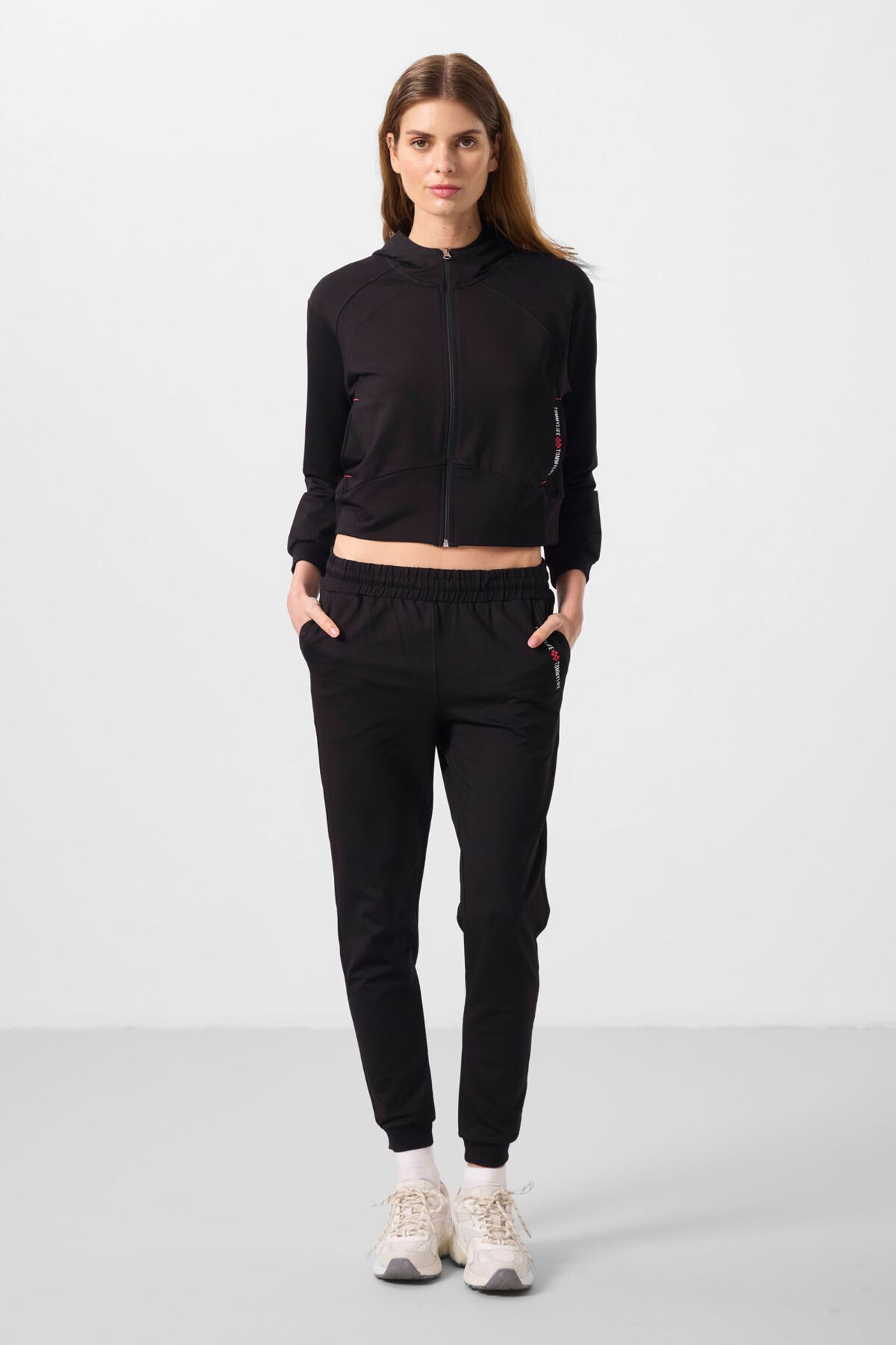 TOMMY Oversized Hooded Zip Sweatshirt And Pants Set 4