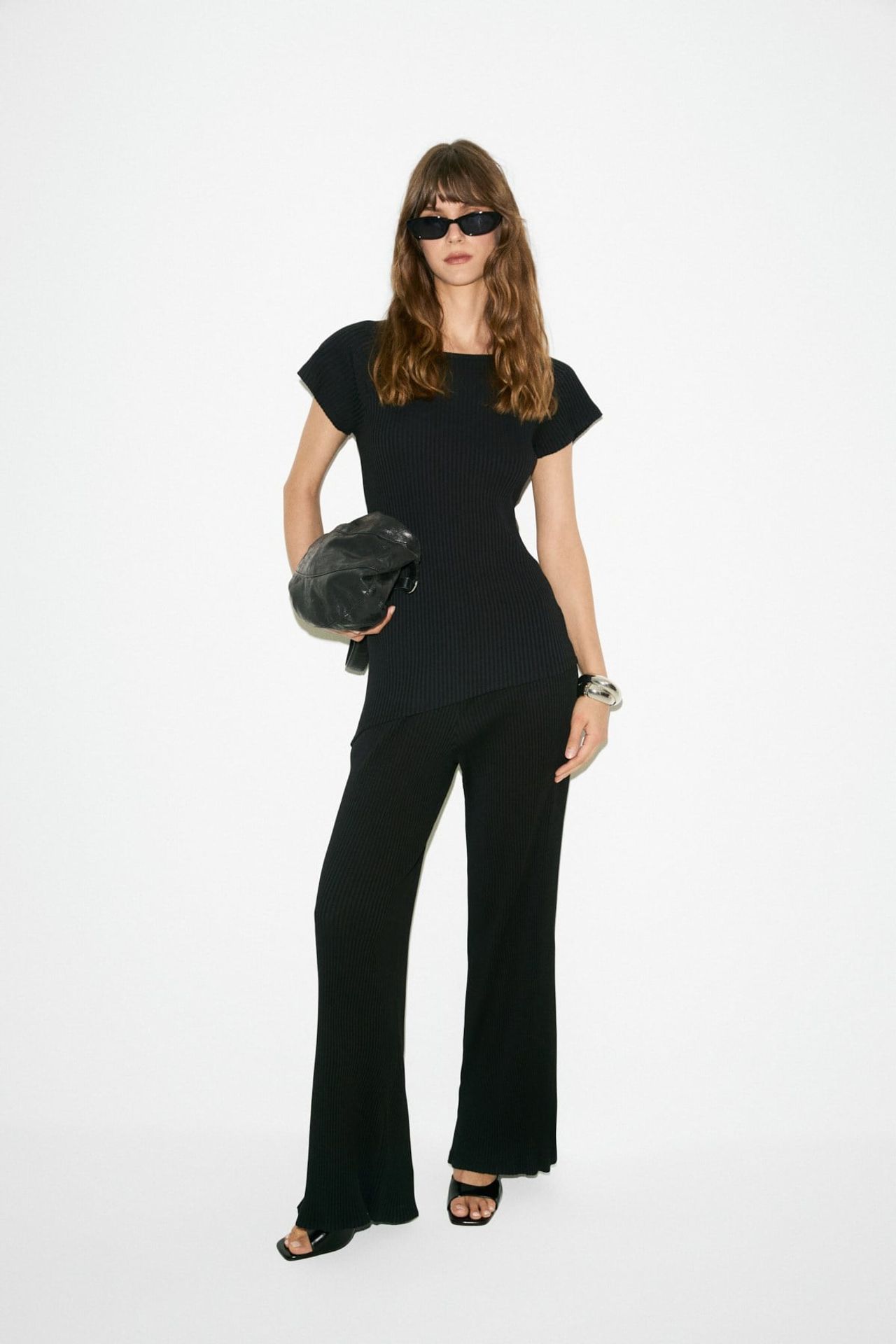 ETHIQUET Asymmetric Raglan Sleeve Wide Leg 2-Piece Set 1