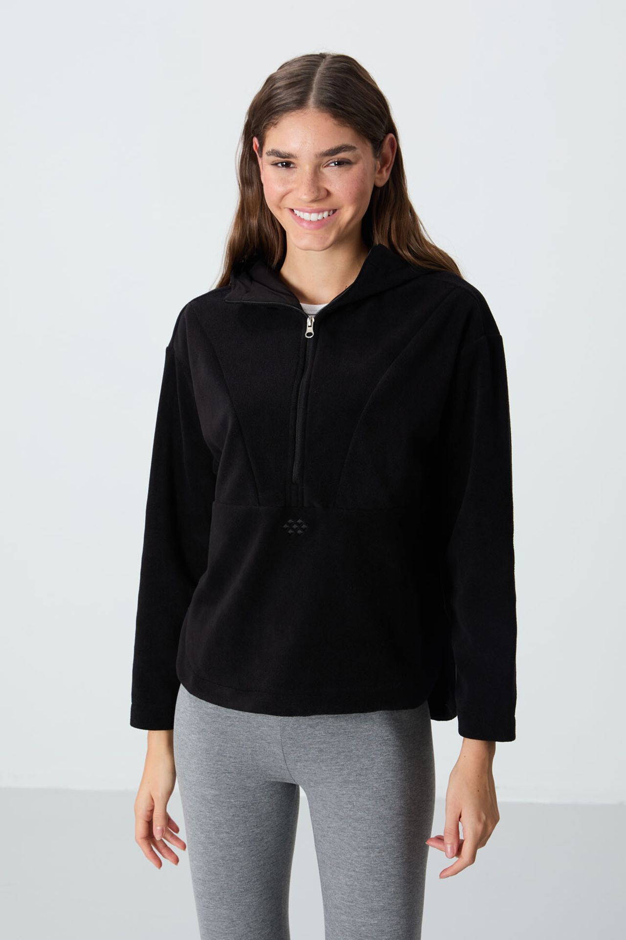 TOMMY Oversized Plush Half-zip Hooded Sweatshirt 1
