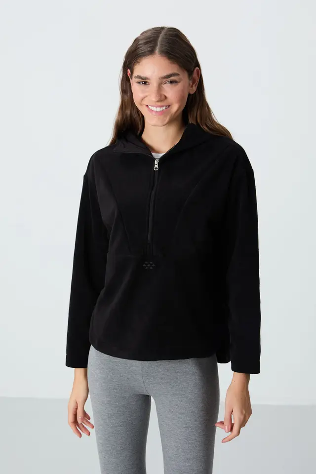 TOMMY Oversized Plush Half-zip Hooded Sweatshirt