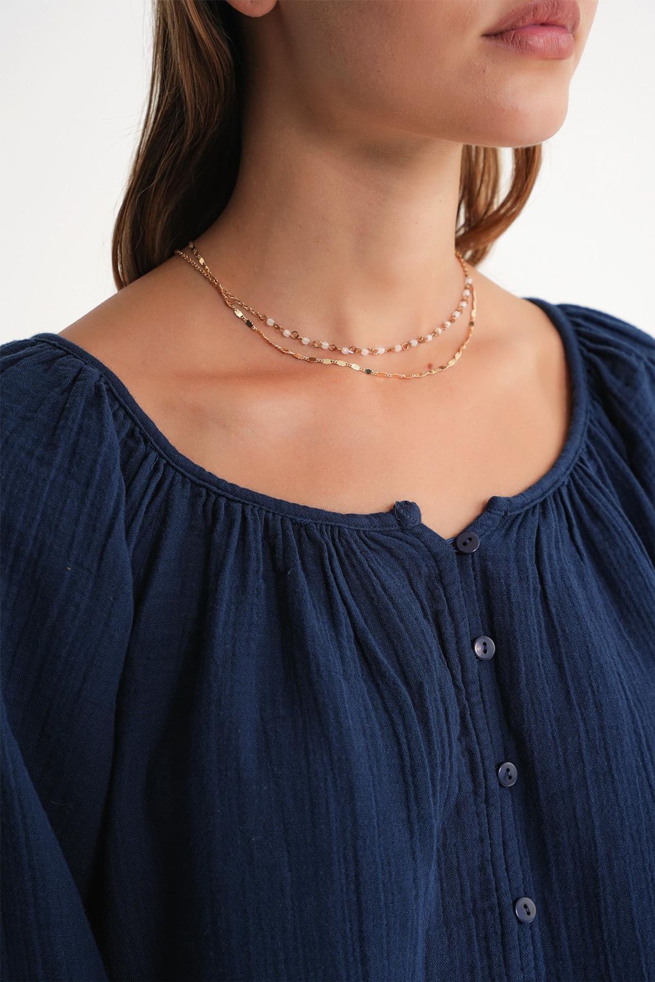 Mixray Buttoned Muslin Blouse 5