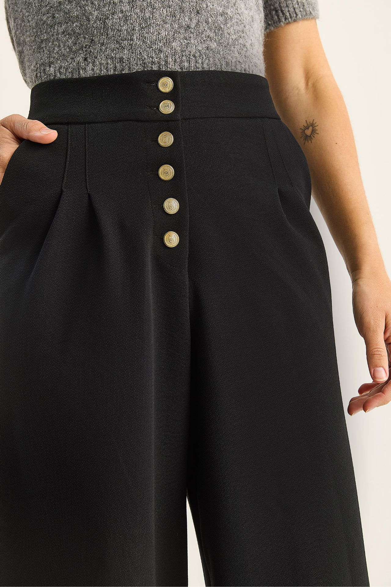 LUCCI High Waist Wide Leg Palazzo Pants 6