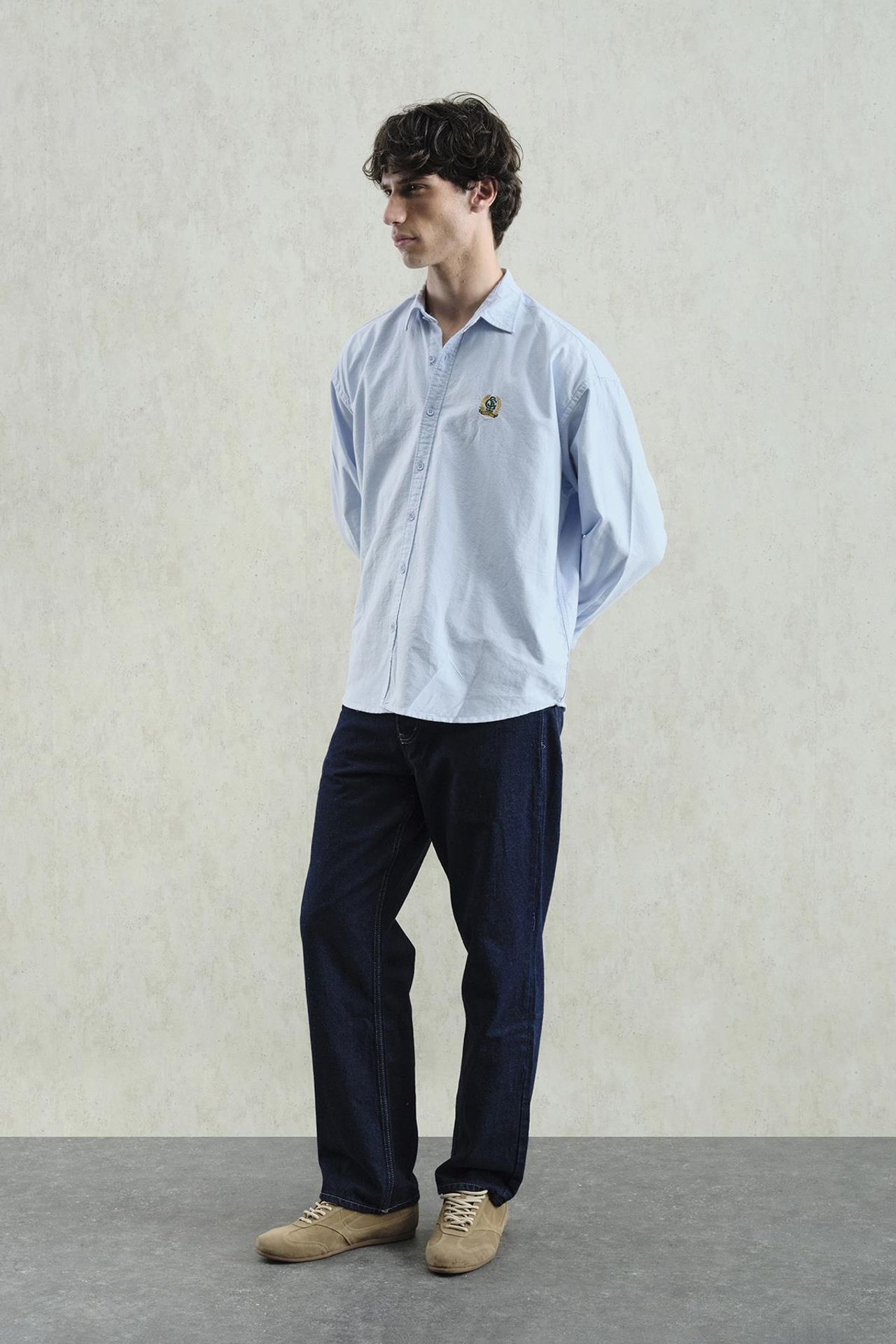 GIESTO Embroidered Button-Up Poplin Shirt 2