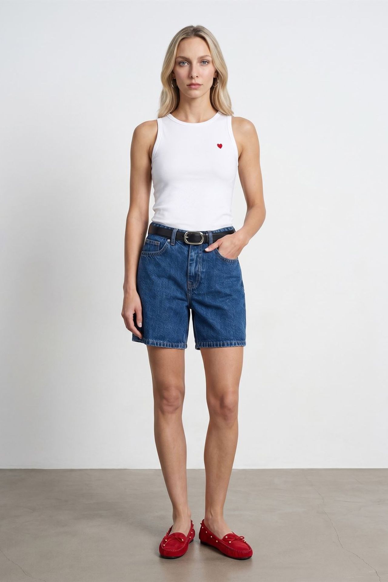 DILVIN Embroidered Sleeveless Slim-Fit Jersey Blouse 5